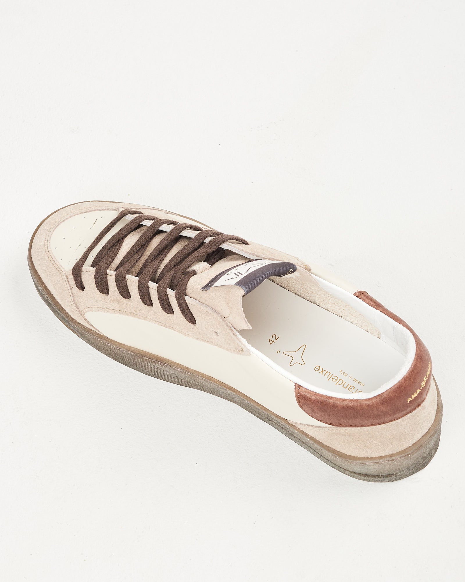 Sneaker Ama Brand in suede e pelle bruciato beige