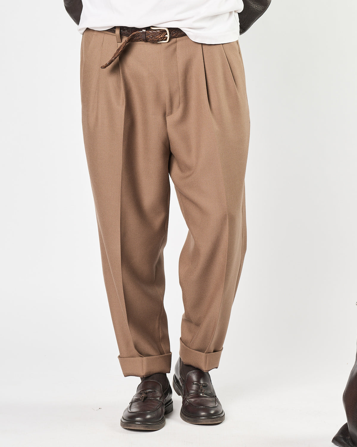 Pantalone A|STORE doppia pence tabacco