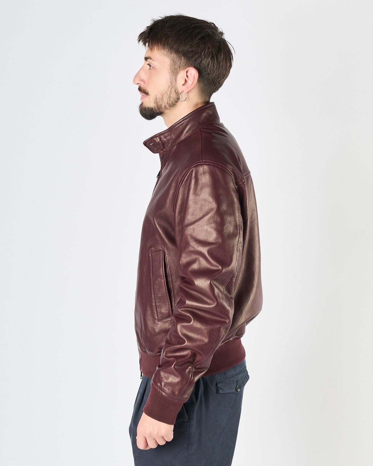 Giacchetto Tagliatore in pelle bordeaux