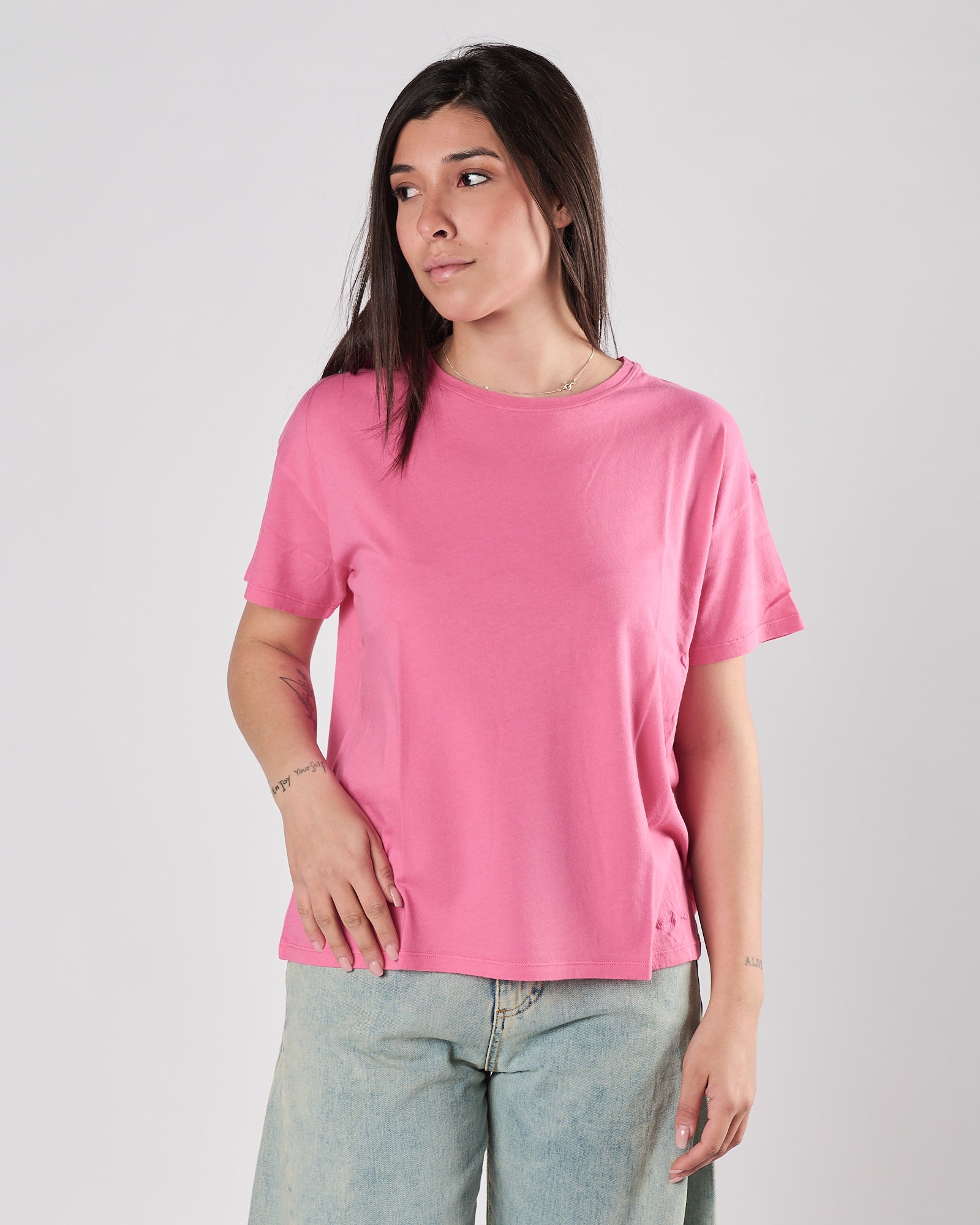 T-shirt Majestic girocollo candy pink