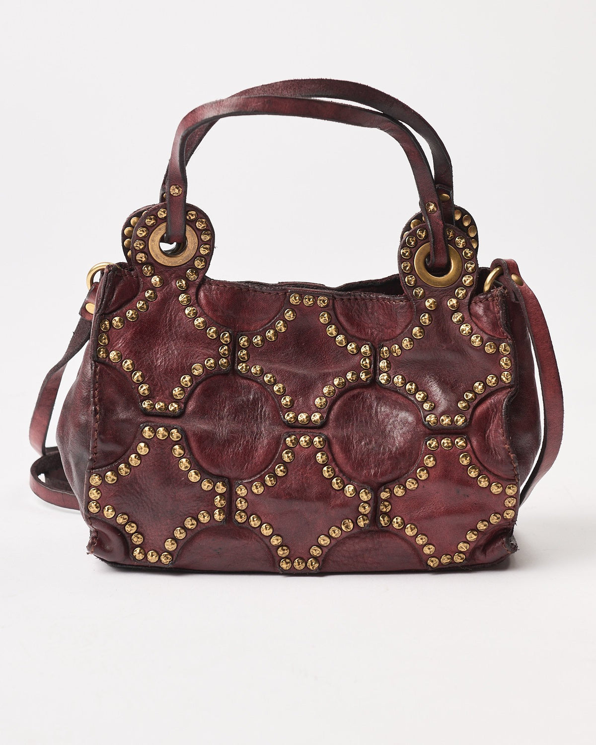 Borsa Campomaggi Dafne Plus con borchie vinaccia