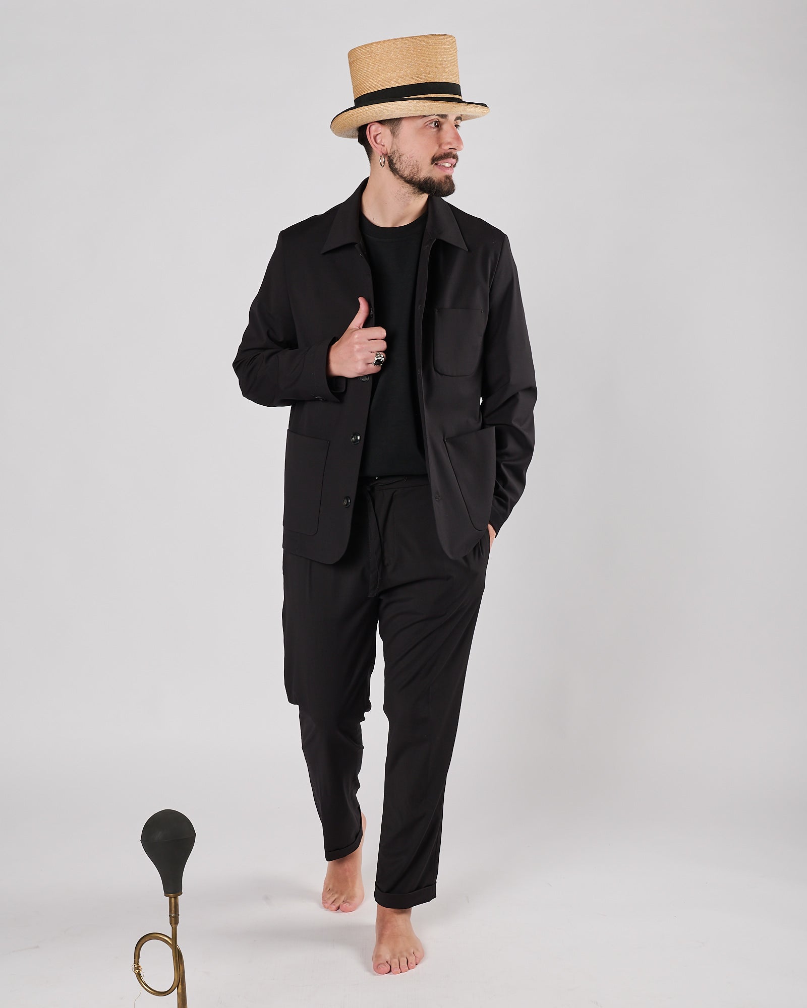 Giacca Camicia Officina36 morbida nera
