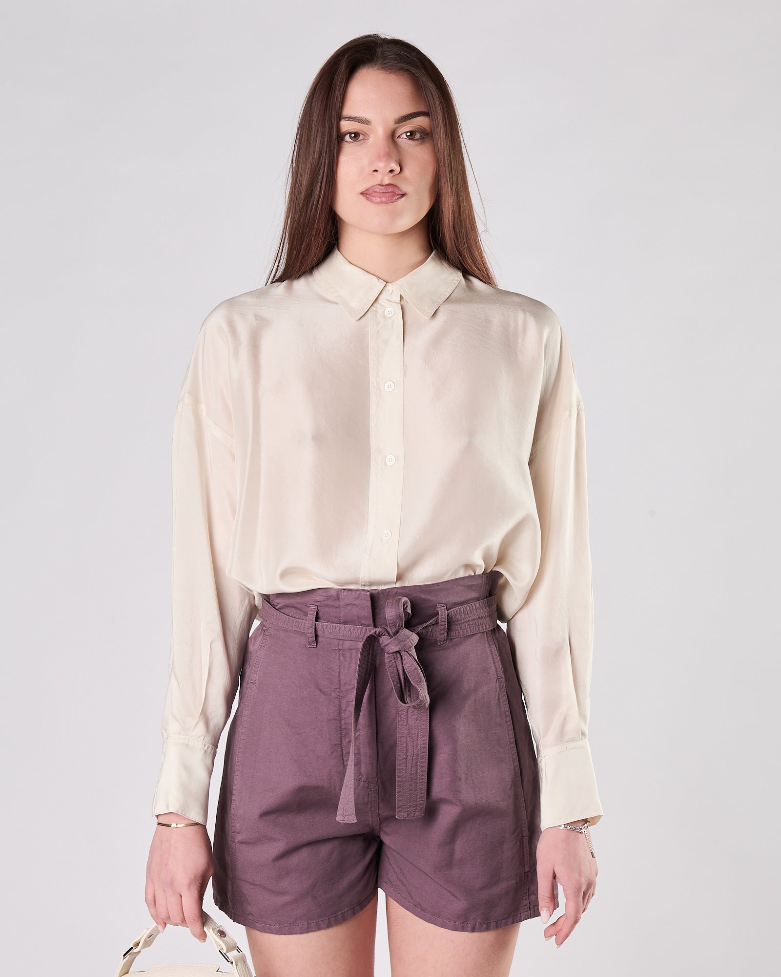 Camicia Tela9 in seta gesso