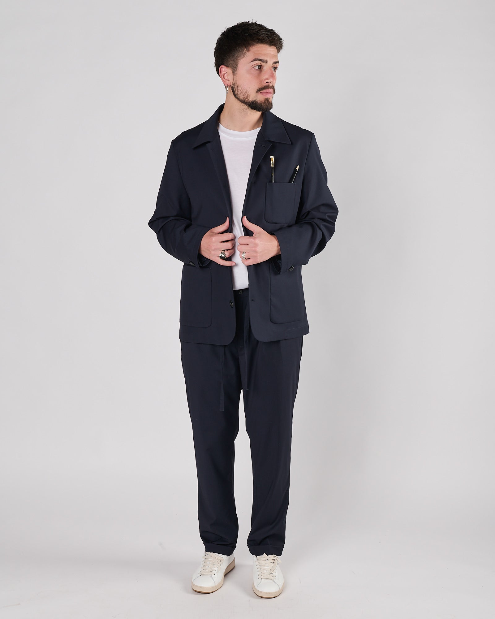 Giacca Camicia Officina36 morbida blu