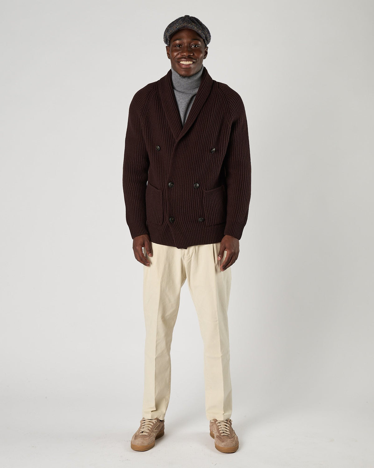 Cardigan A|STORE doppio petto collo sciallato bordeaux