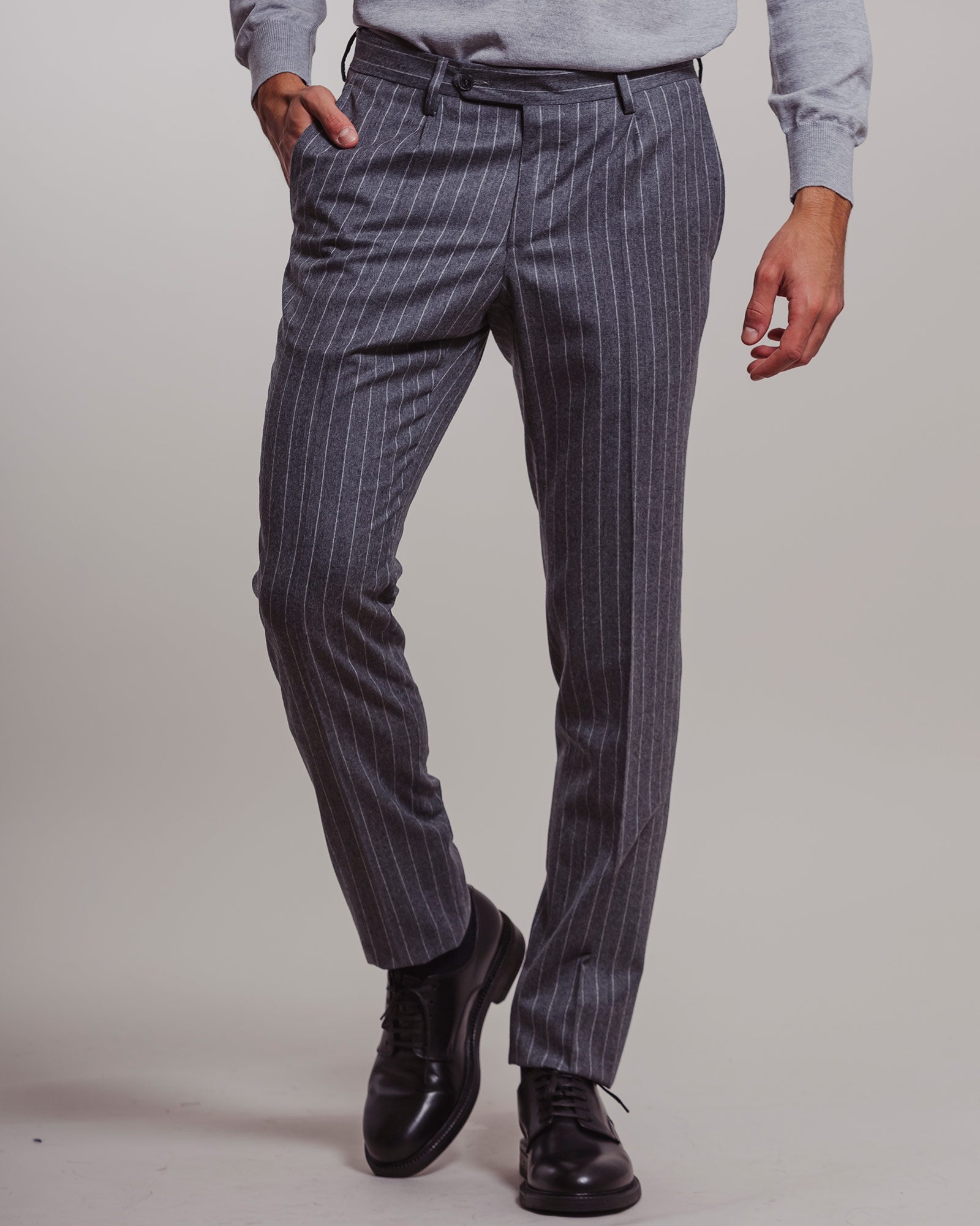 Pantalone Luigi Bianchi gessato grigio