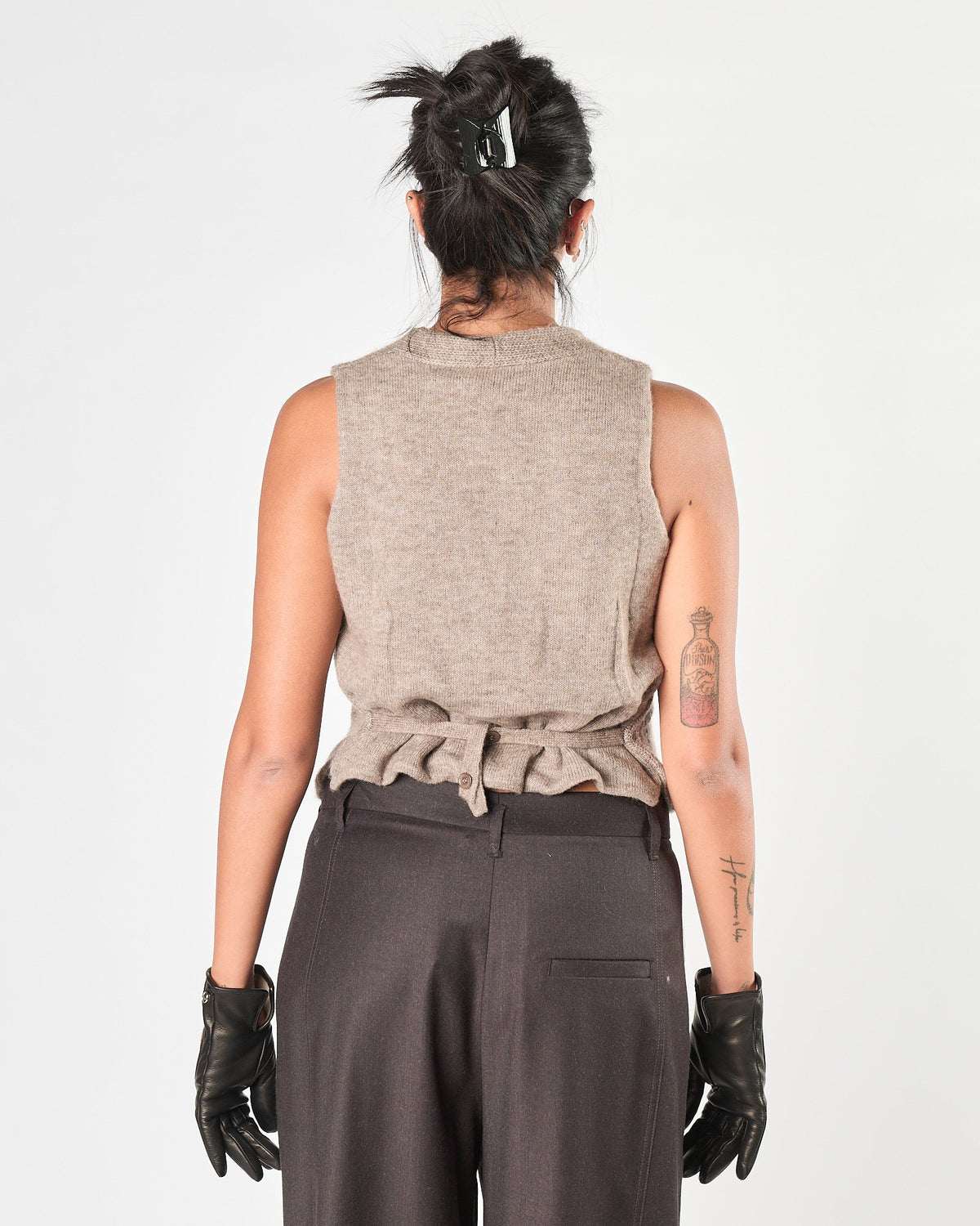 Gilet Eleh in maglia fango