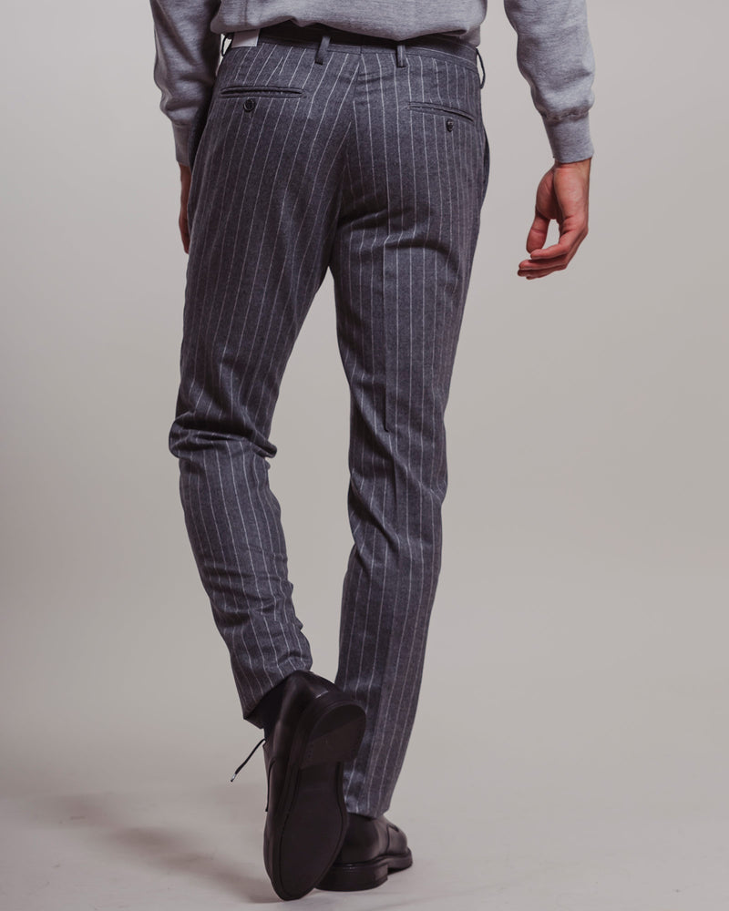 Pantalone Luigi Bianchi gessato grigio