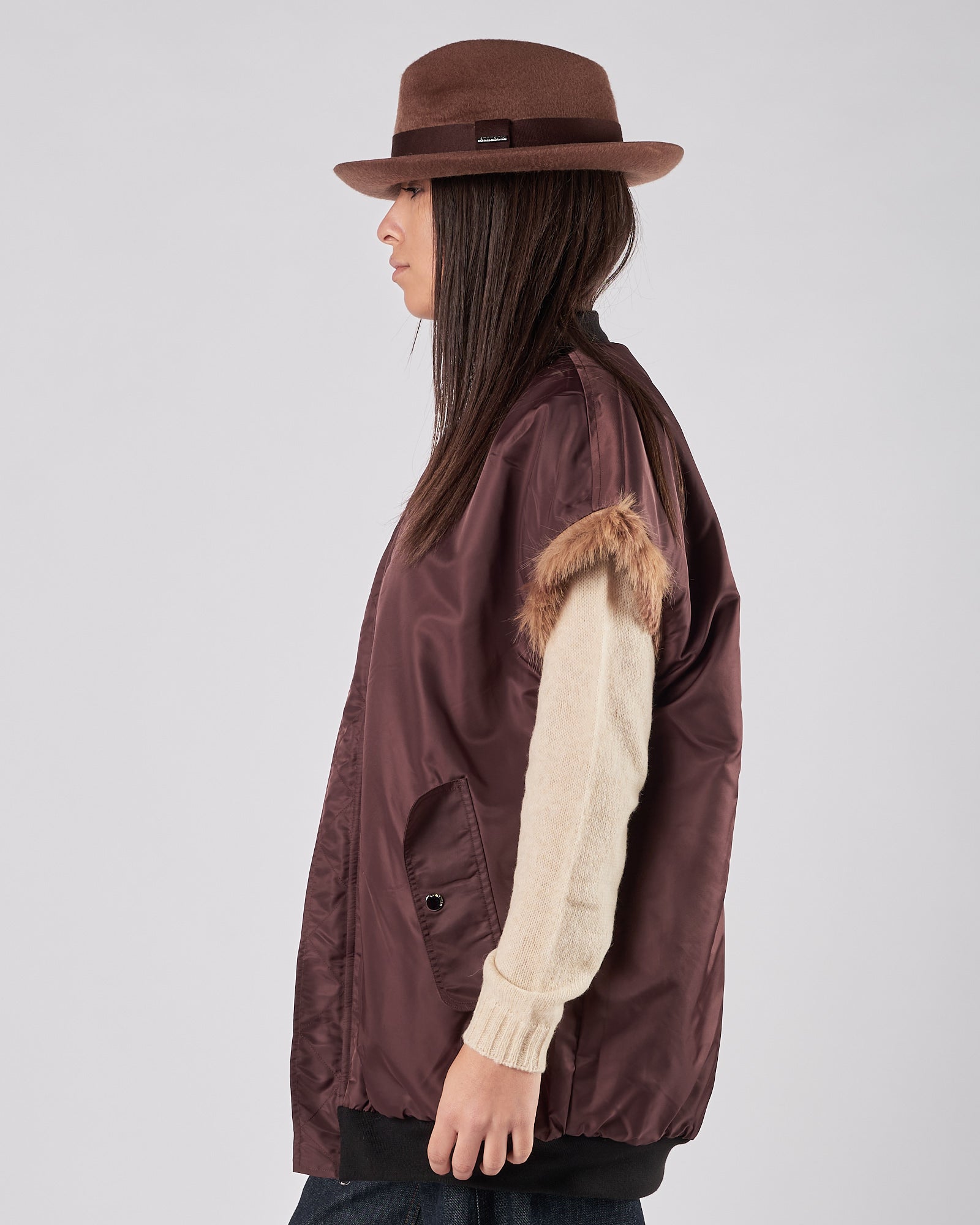 Ecopelliccia Weili Zheng smanicato reversibile con ricamo