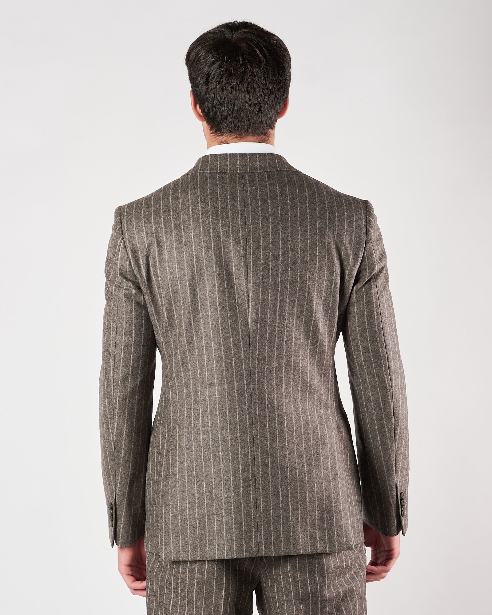 Giacca Luigi Bianchi doppio petto gessata grigia