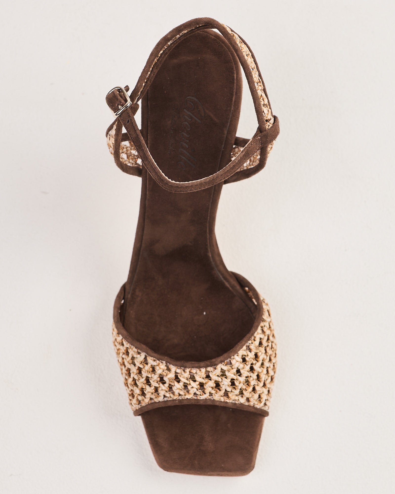 Sandalo Cheville con tacco sabbia e moro