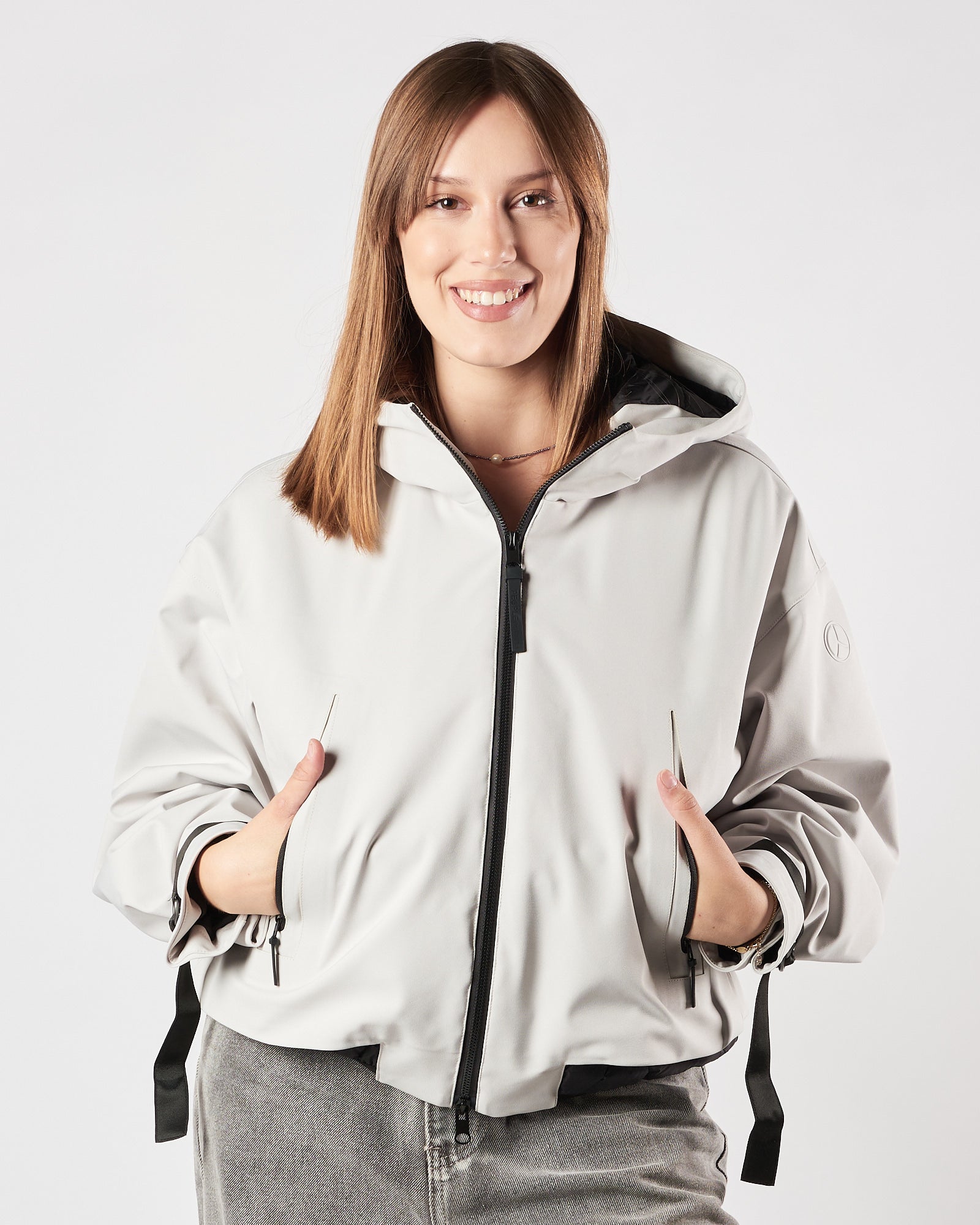 Giacchetto People Of Shibuya corto grigio chiaro