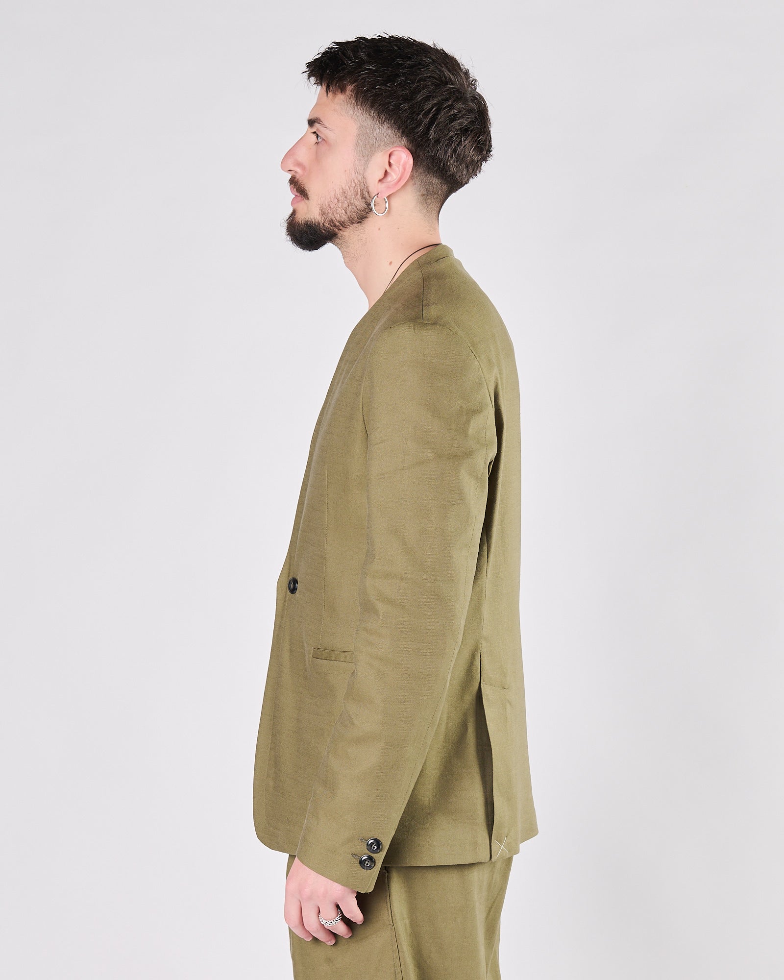 Giacca Aimé senza collo verde