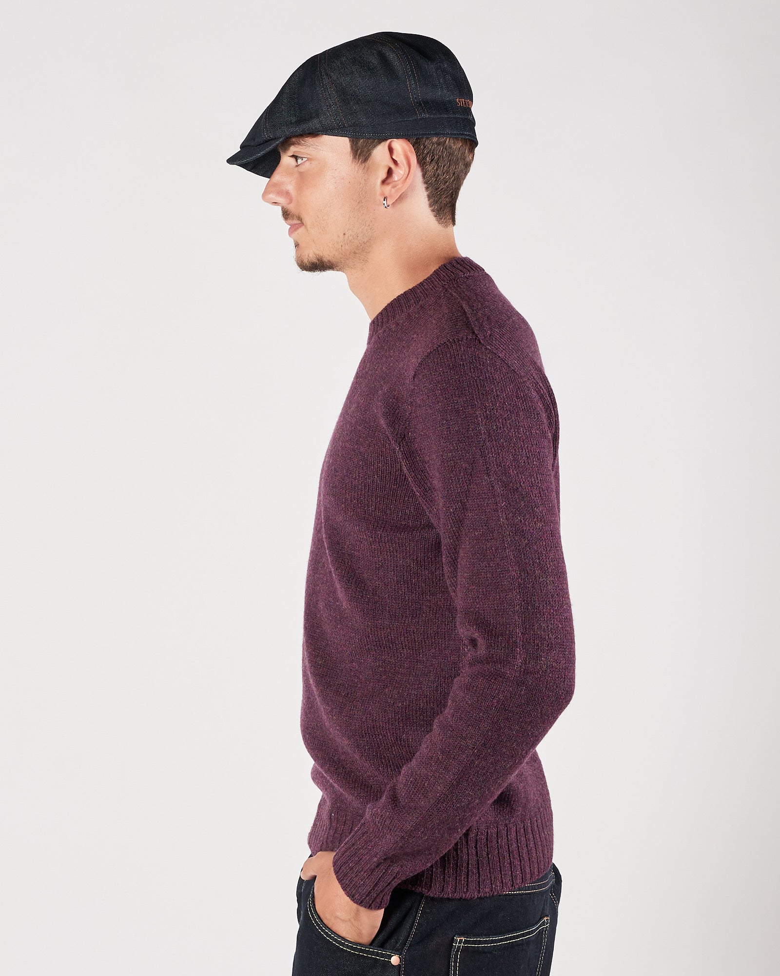 Maglia A|STORE in lana girocollo burgundy