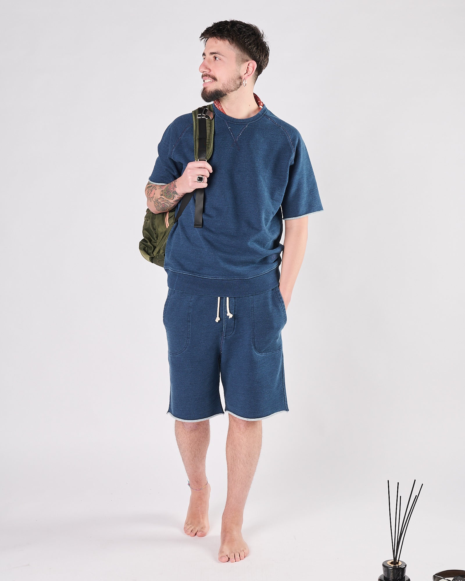 Bermuda Bl'ker in felpa indigo