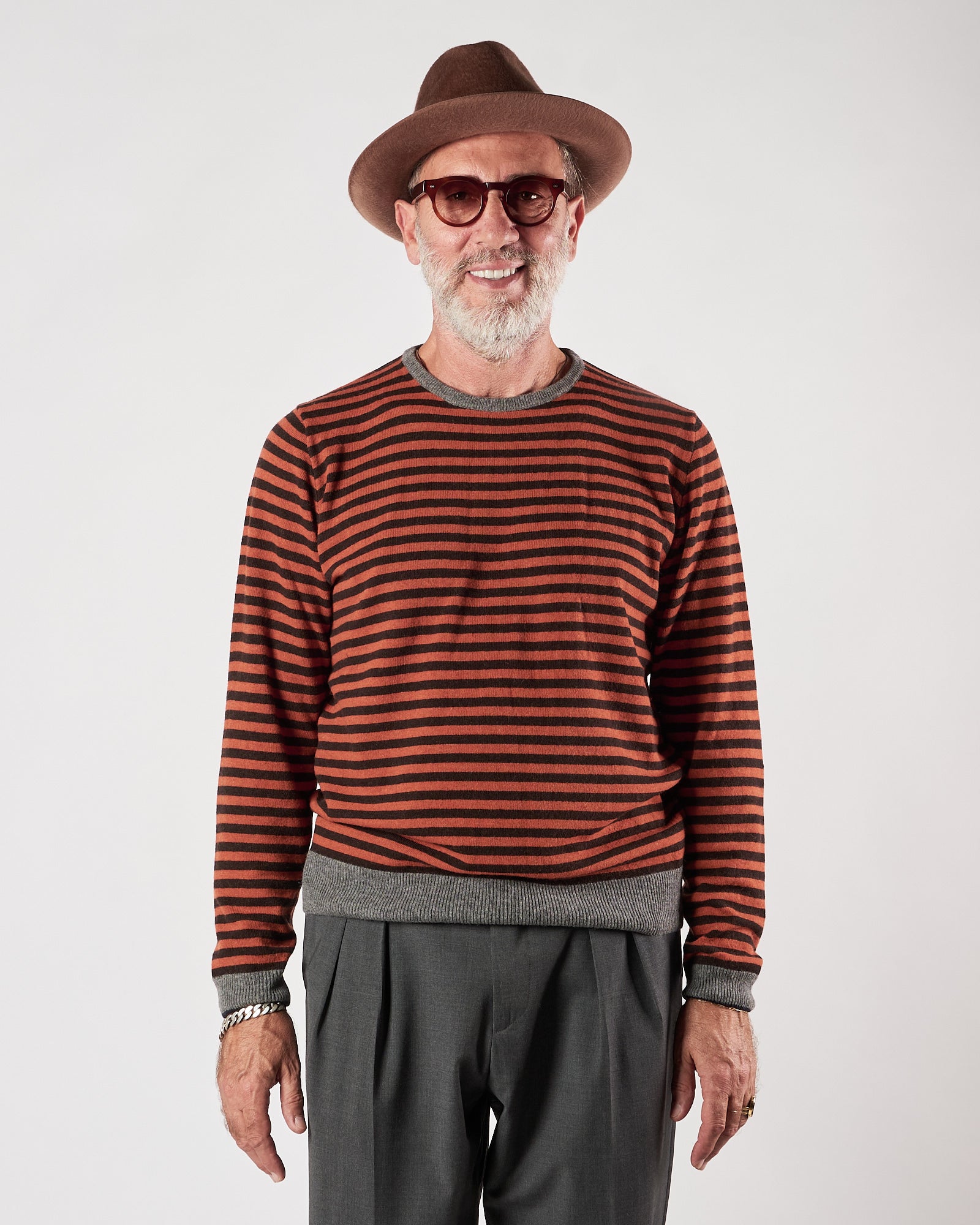 Maglia In The Box a righe arancione blu