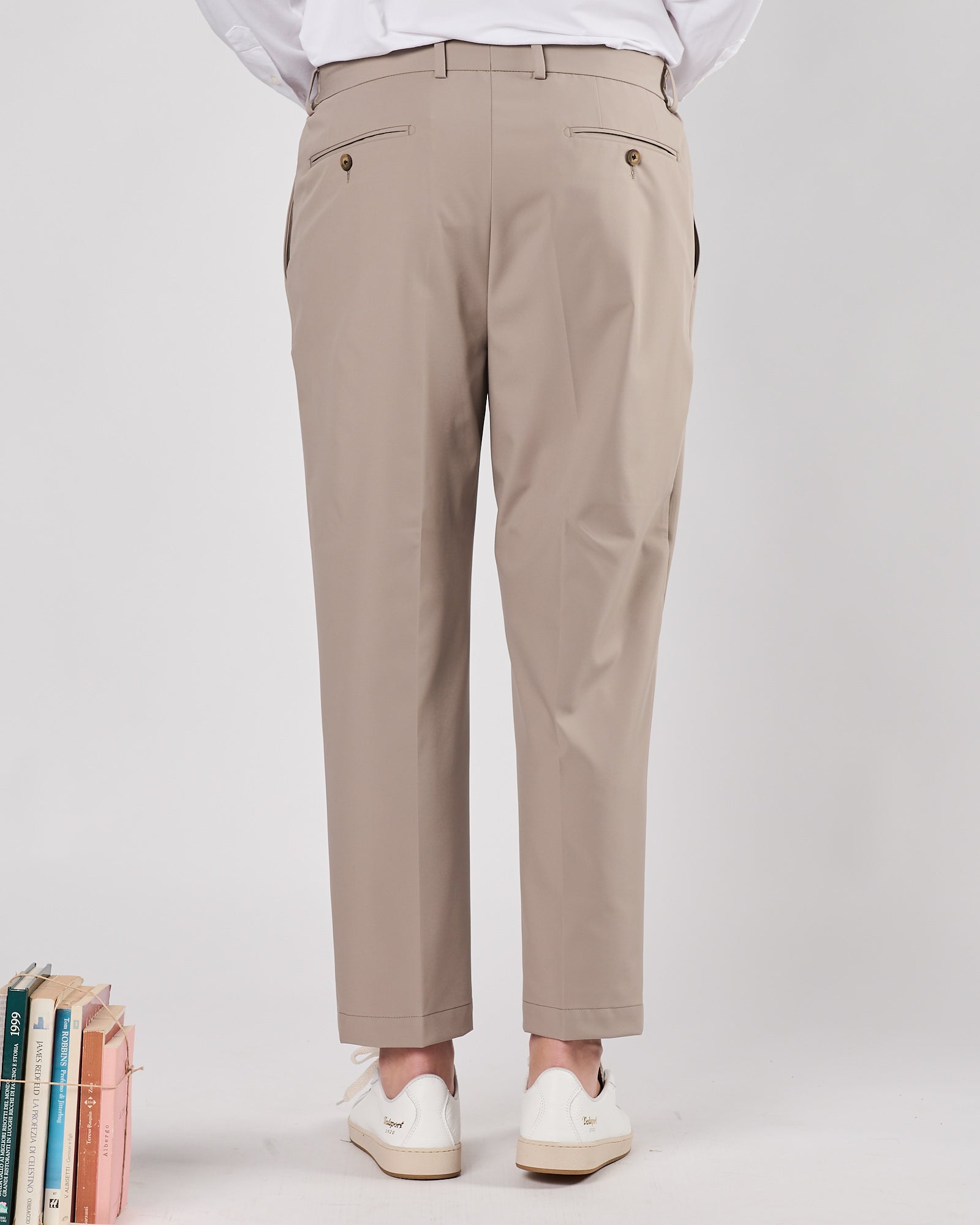 Paantalone Lbm1911 doppia pence in jersey beige