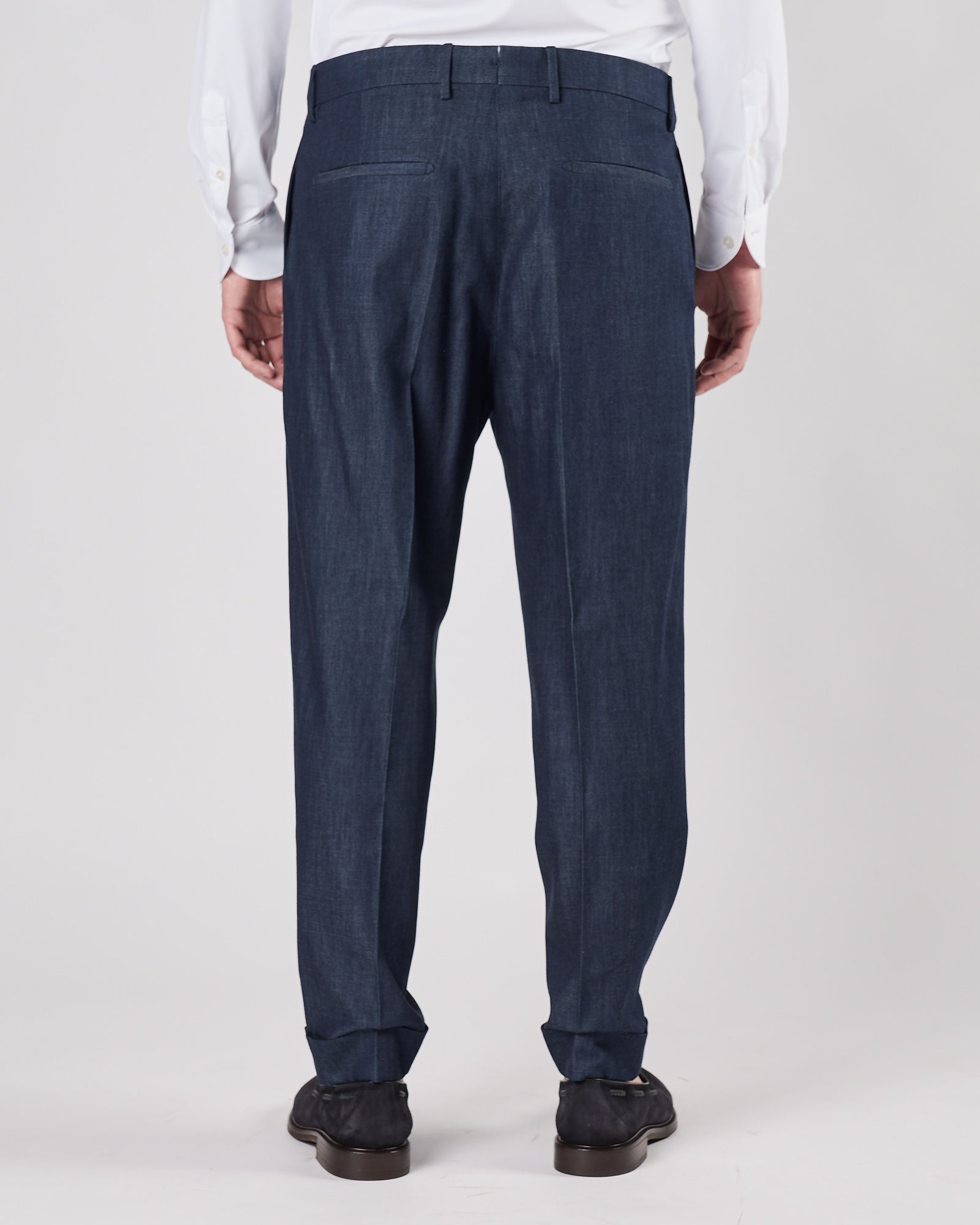 Pantalone Berwich una pence francese blu effetto denim