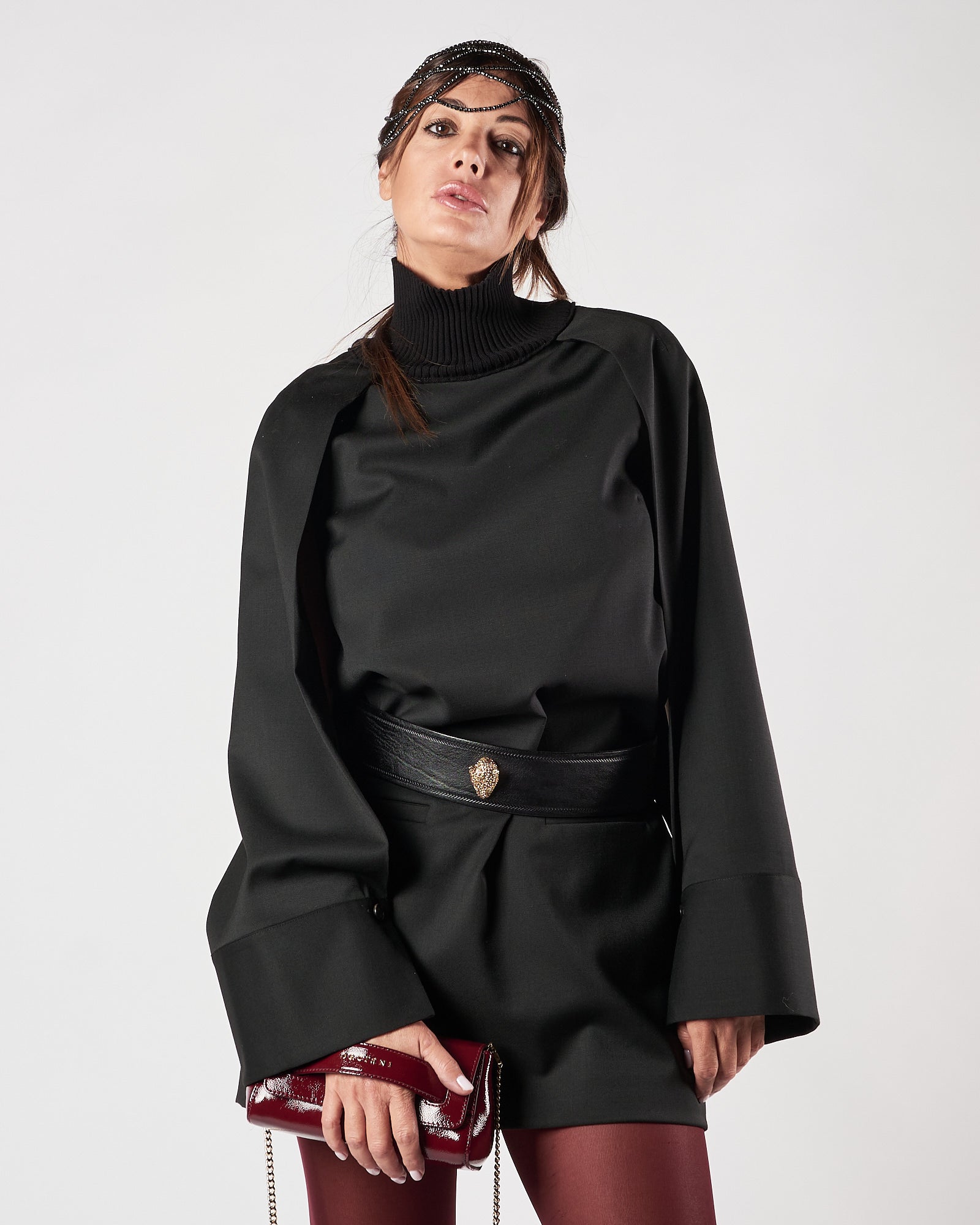 Abito Tela9 con collo alto nero