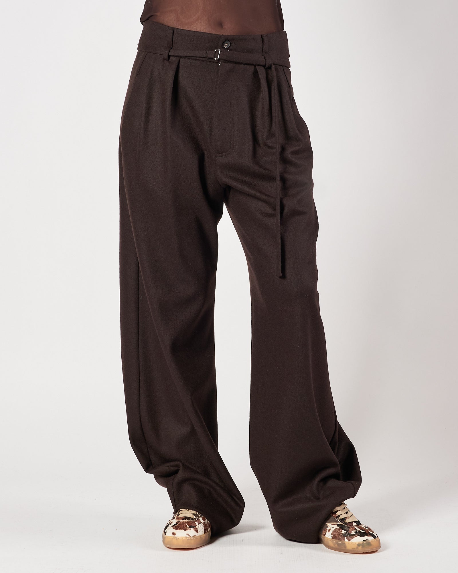 Pantalone Tela9 con pences caffè