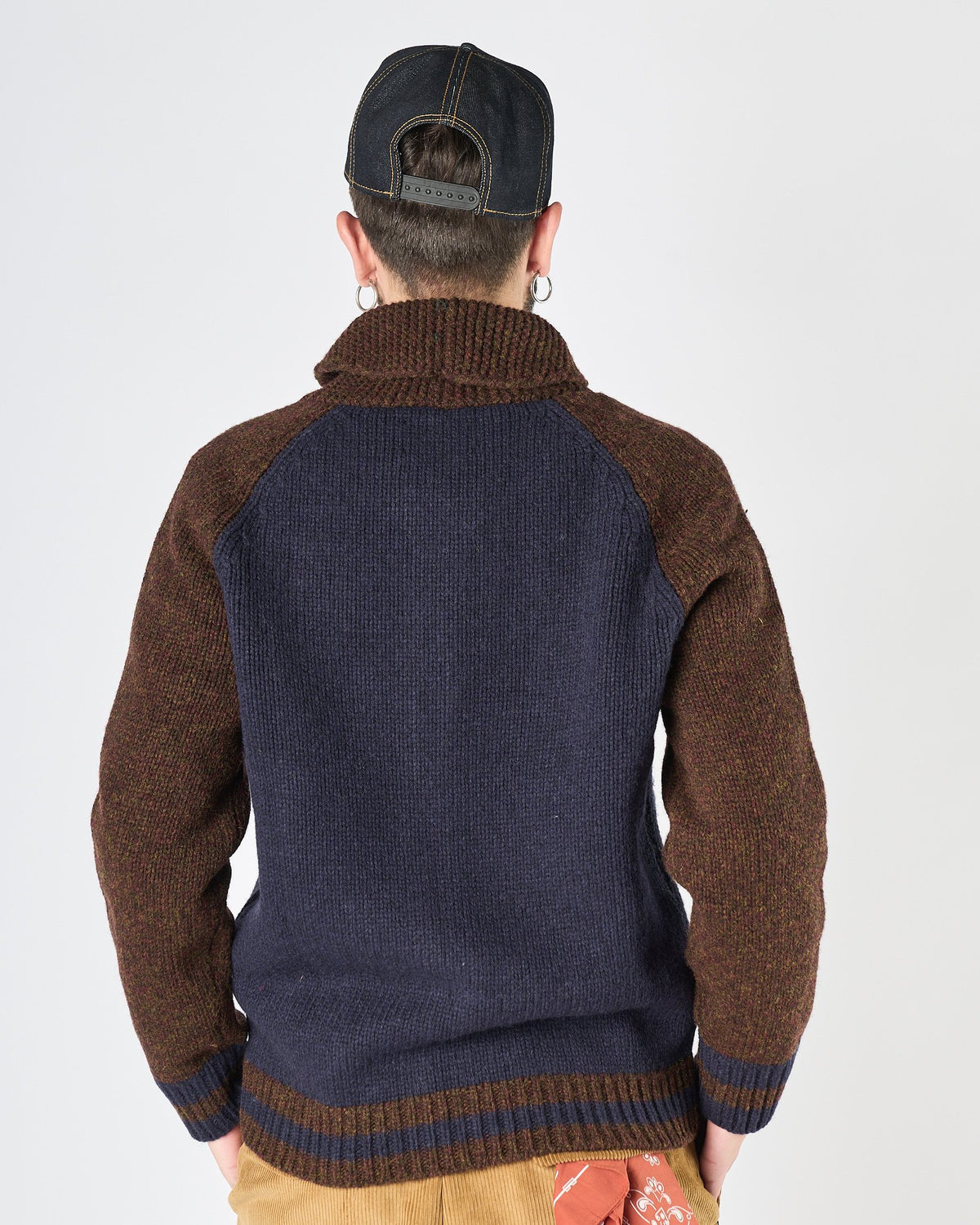 Cardigan Chesapeake's con zip in maglia blu moro