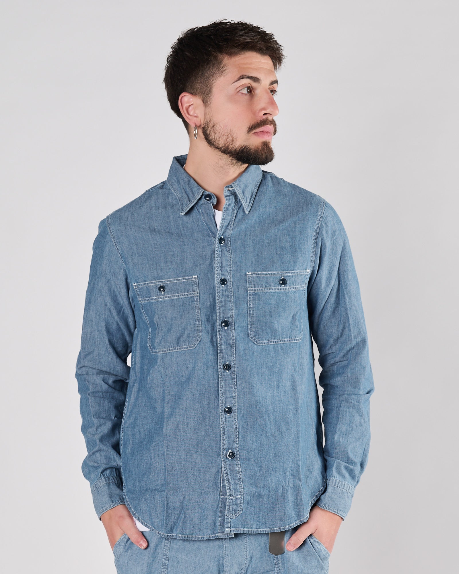 Camicia Chesapeake's in cotone effetto denim