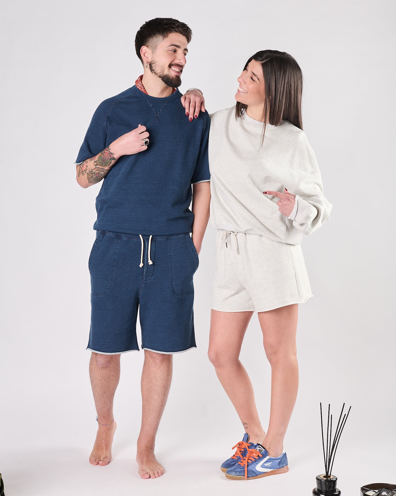 Bermuda Bl'ker in felpa indigo