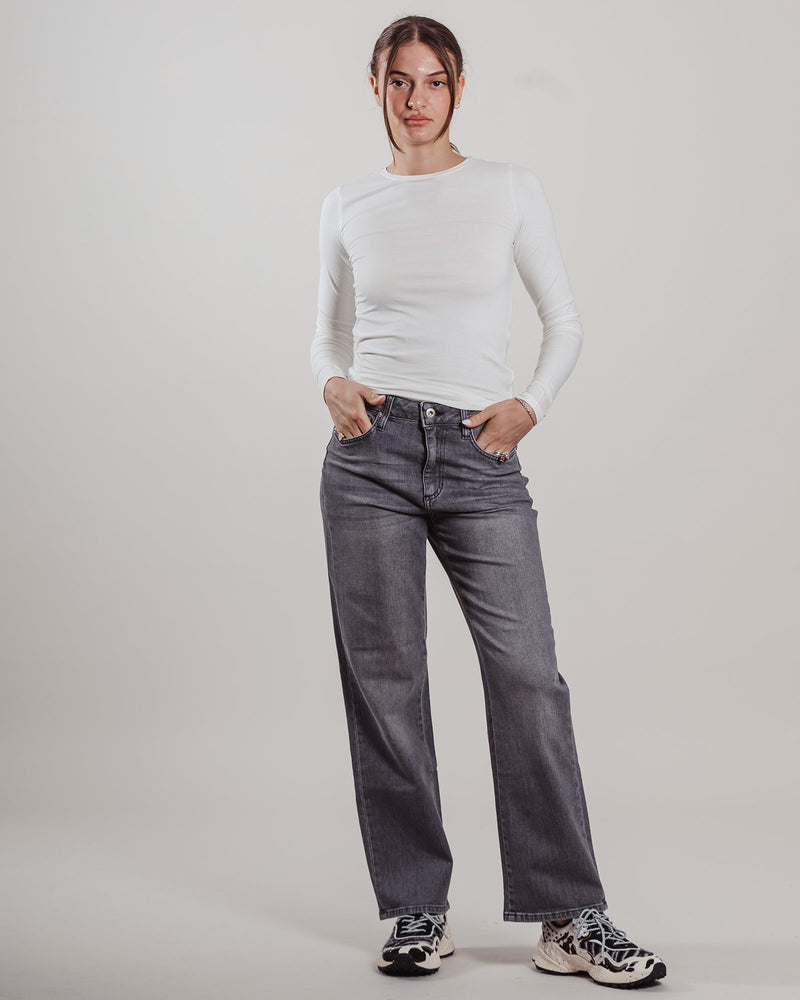 Jeans Shaft vita alta grigio