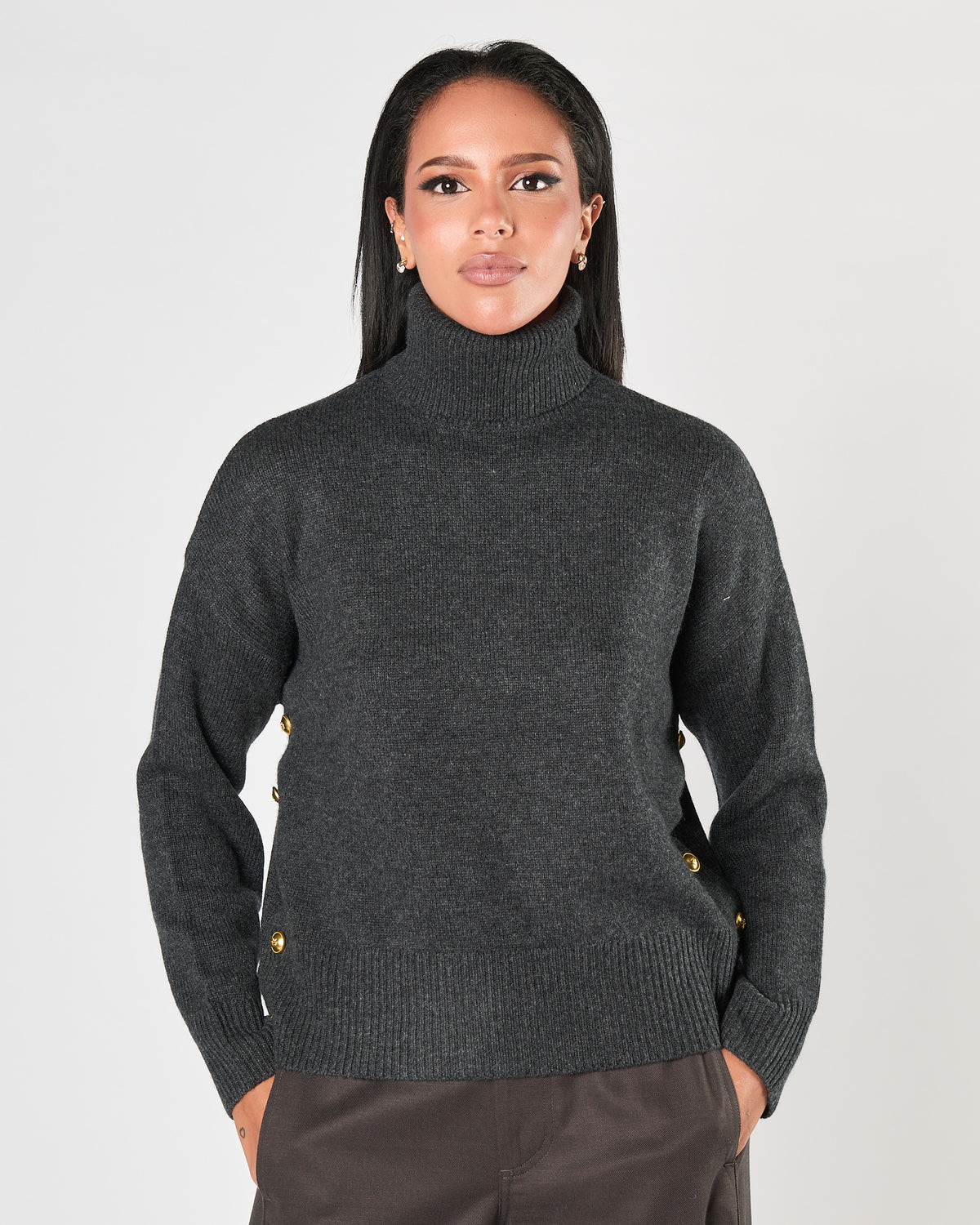 Maglia Majestic collo alto antracite