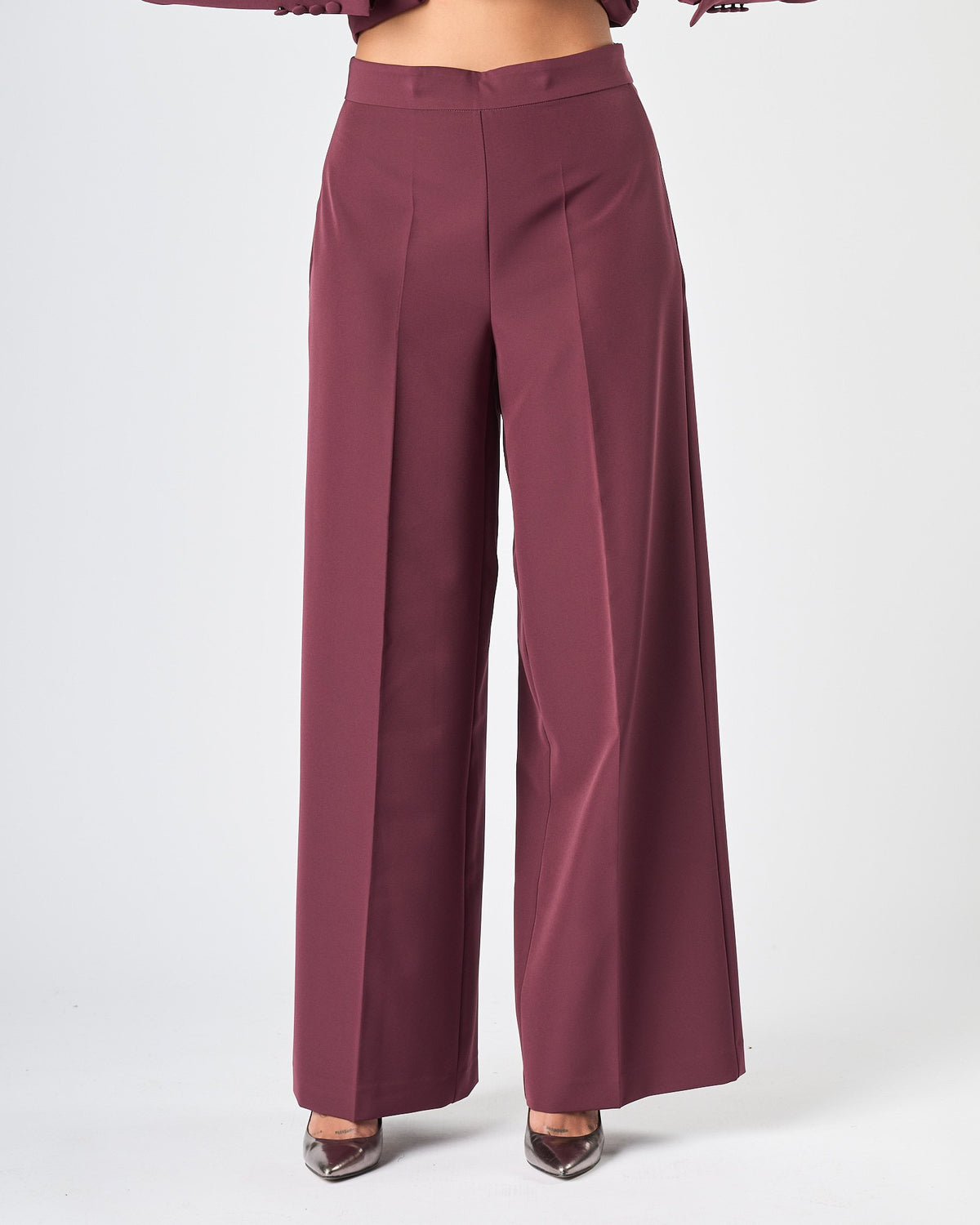 Pantalone Silence a palazza bordeaux