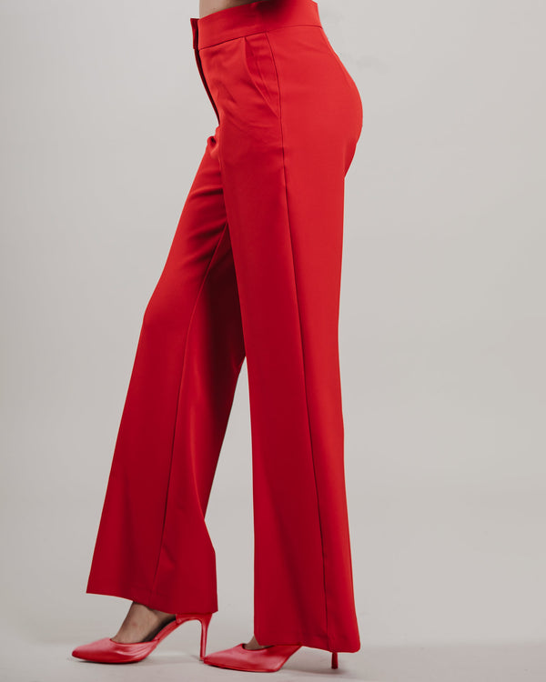 Pantalone Actualee senza pence rosso