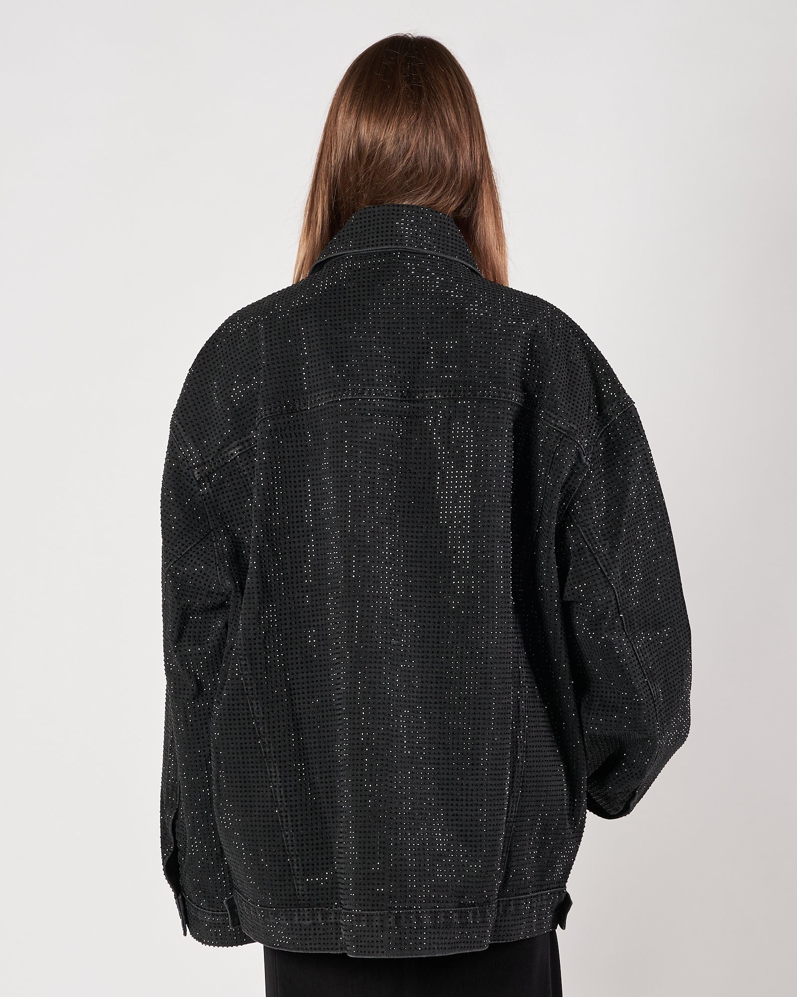 Giacchetto Eleh di jeans over con brillantini