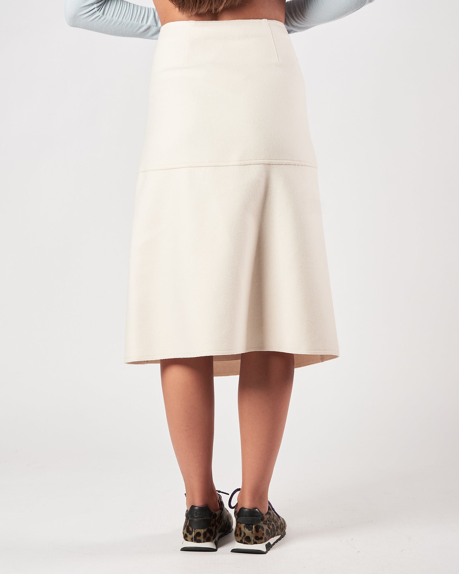 Gonna Tela9 lunga in panno panna