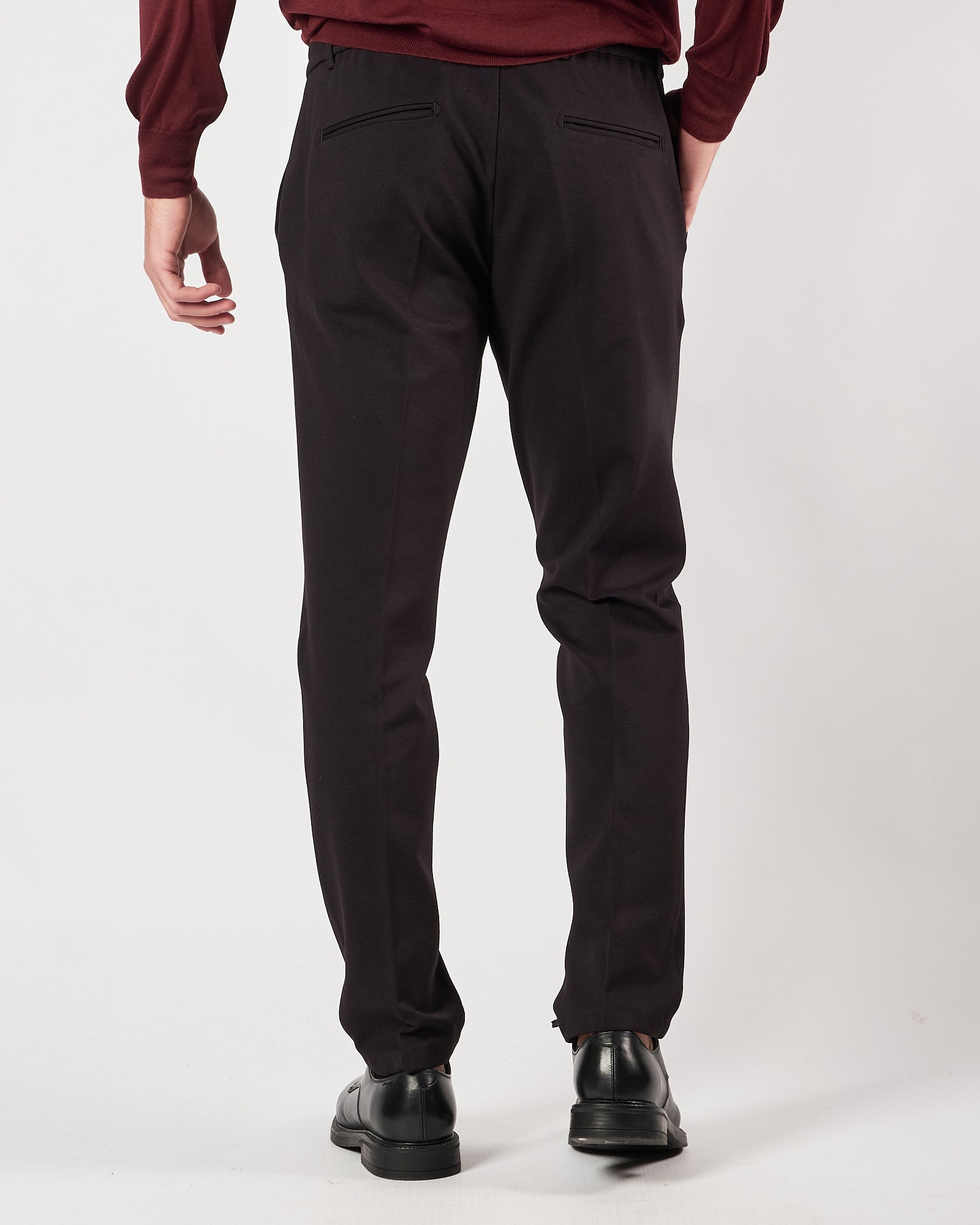 Pantalone Enjoy con elastico in vita in jersey nero