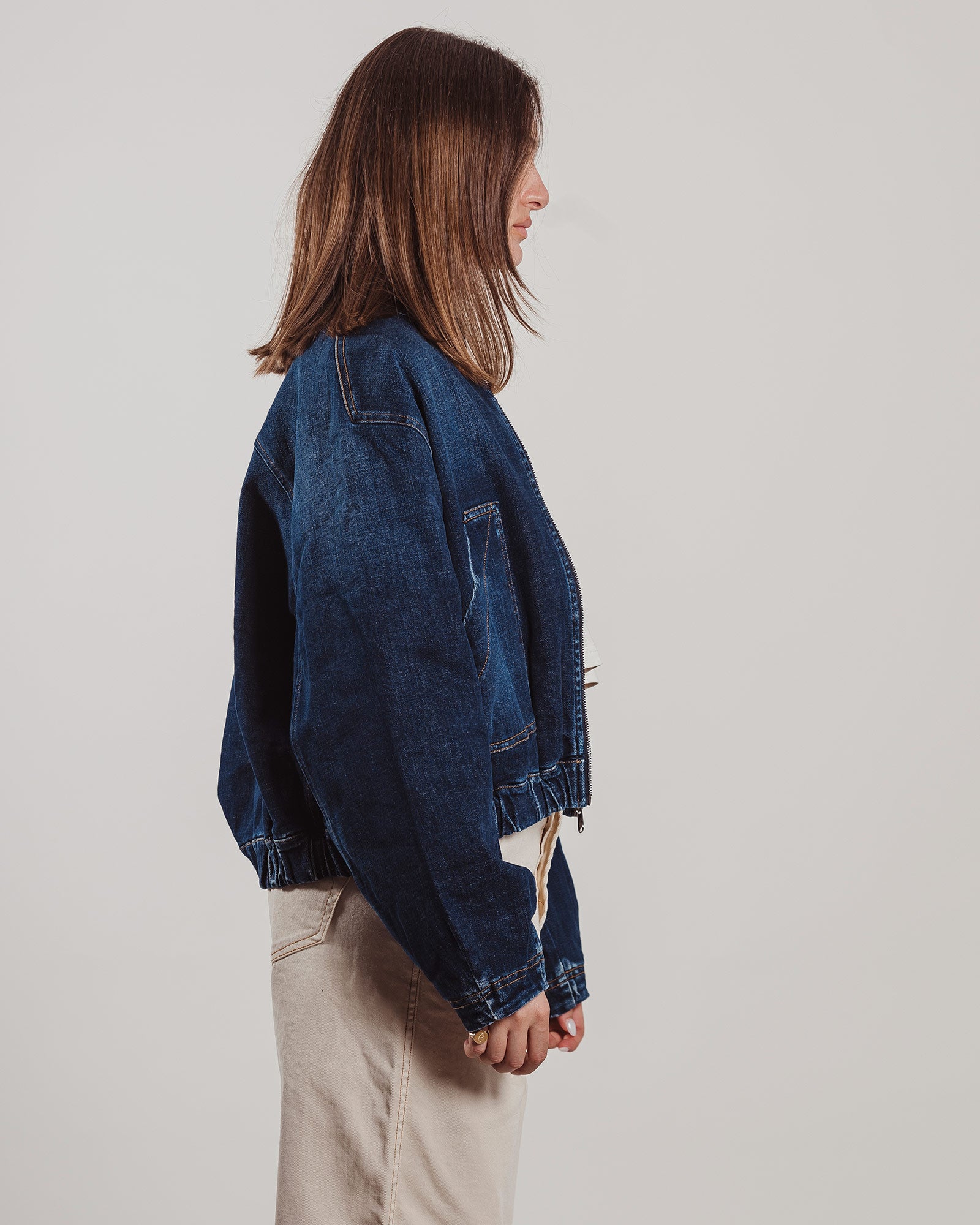 Bomber Shaft denim blu