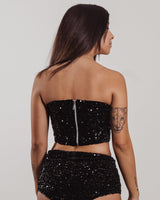 Top Actualee con paillettes nero