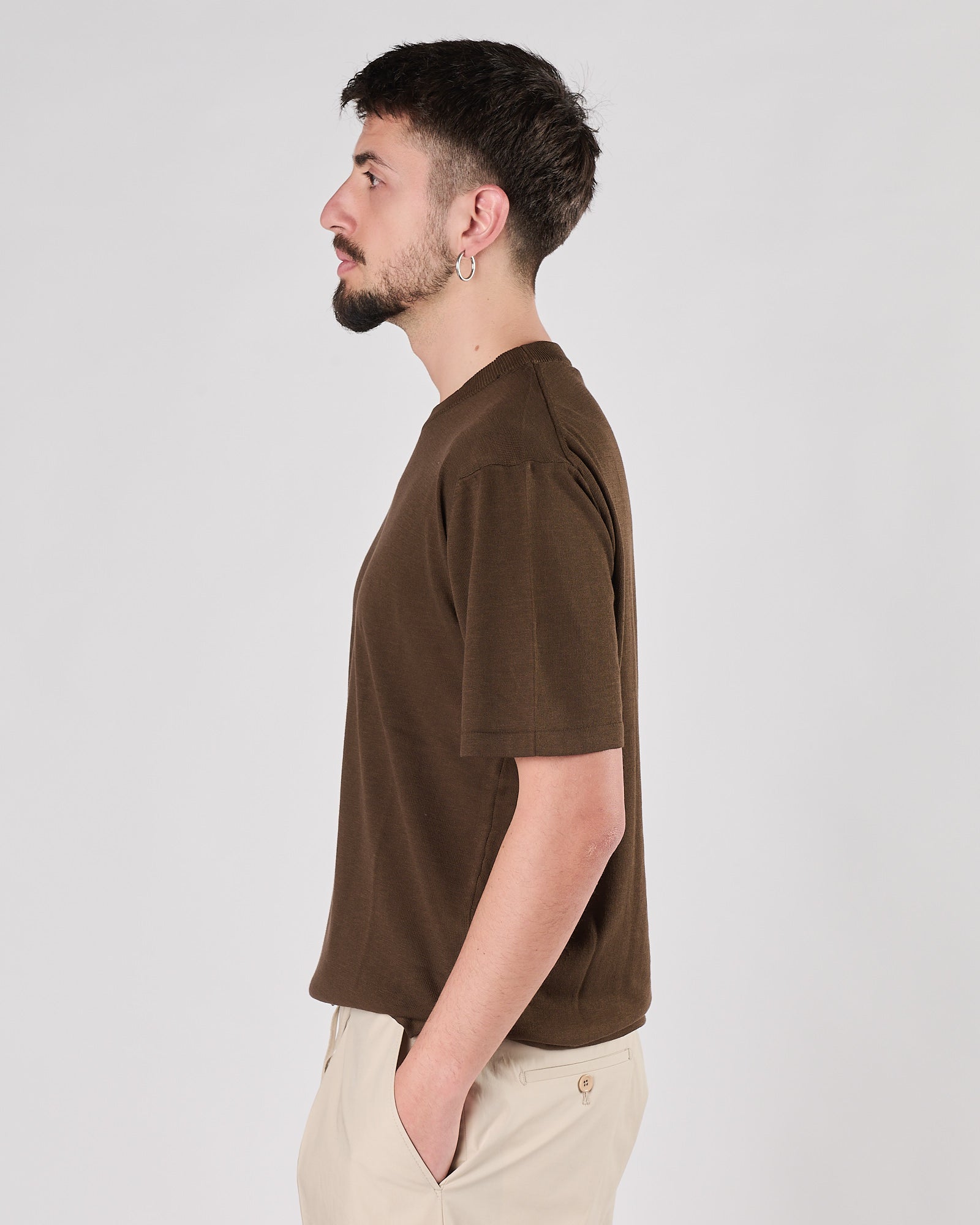 Maglia Aimé in maglia girocollo cioccolato