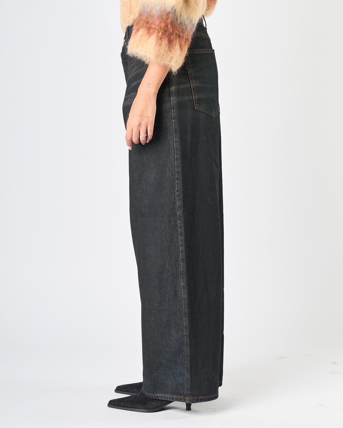 Jeans God Save Denim blu notte lavato sfumato cioccolato