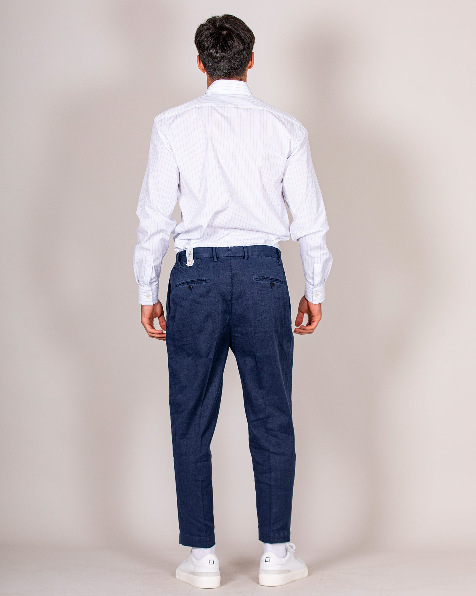 Pantalone doppia pence blu