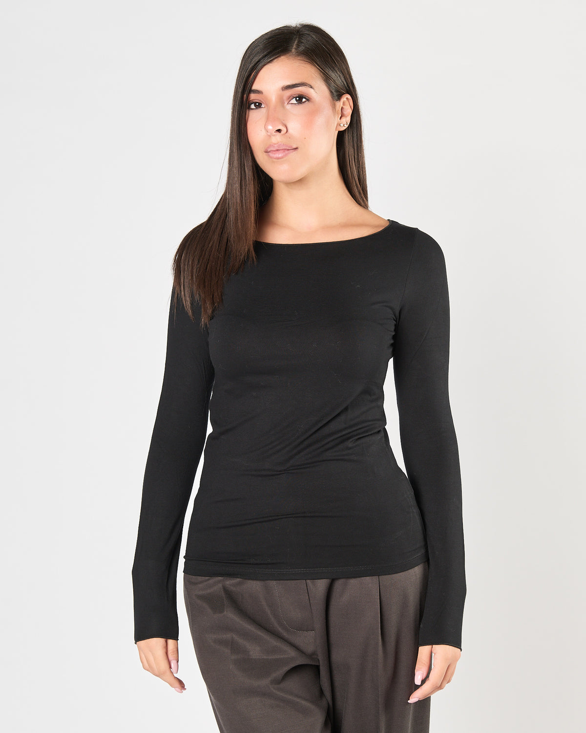 Maglia Majestic scollo a barca nera