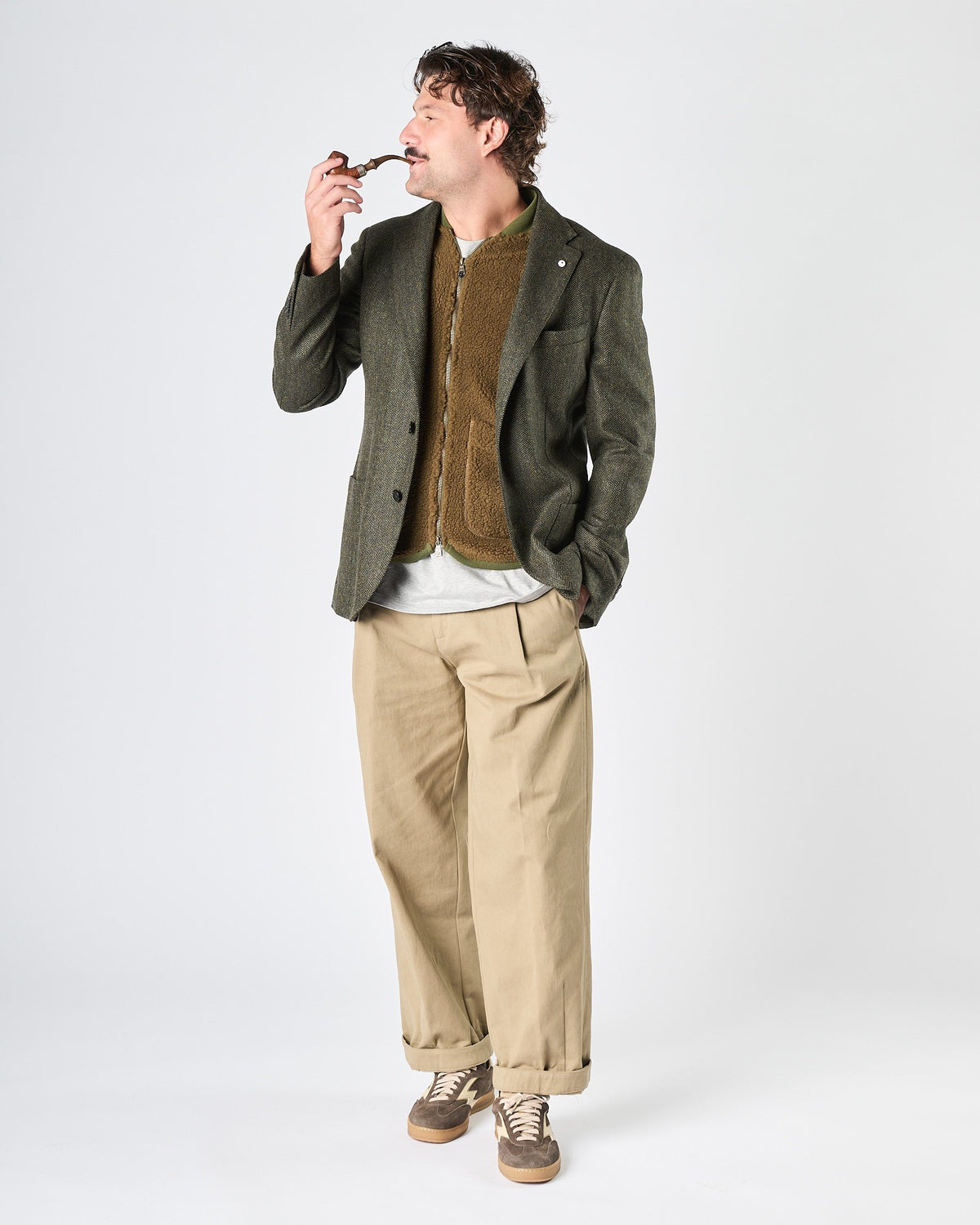 Pantalone Officina36 in cotone gamba larga deserto