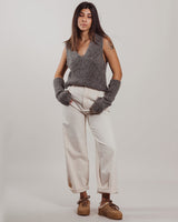 Gilet Tela in maglia grigio laminato