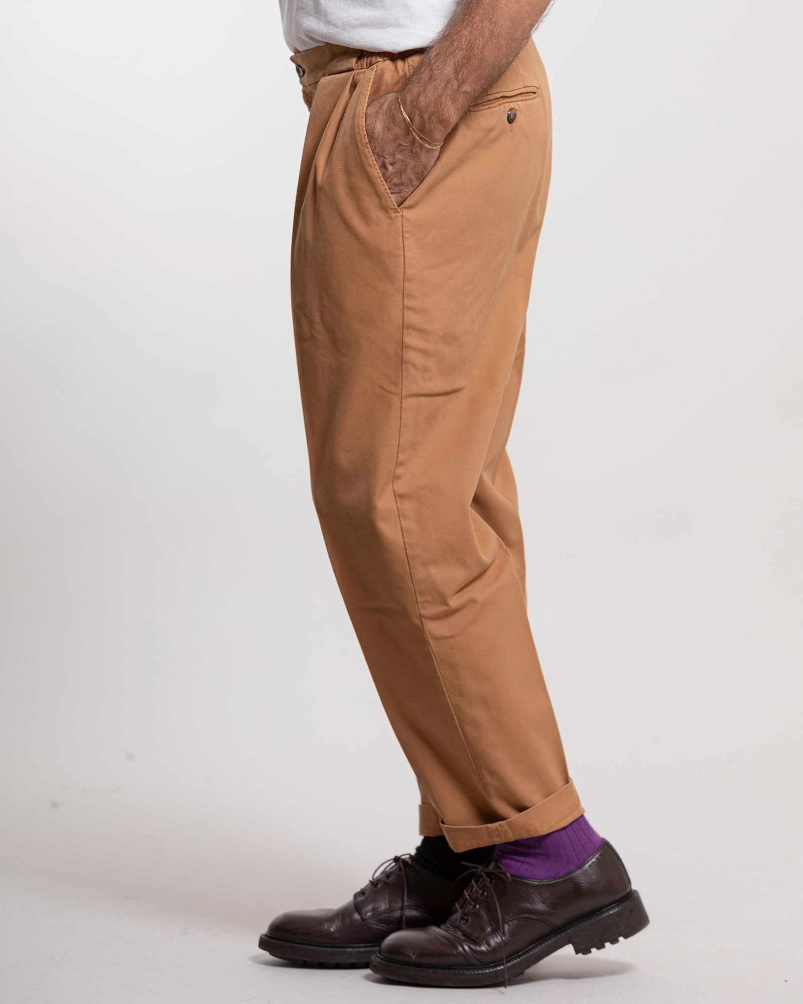 Pantalone Lbm1911 doppia pence cammello