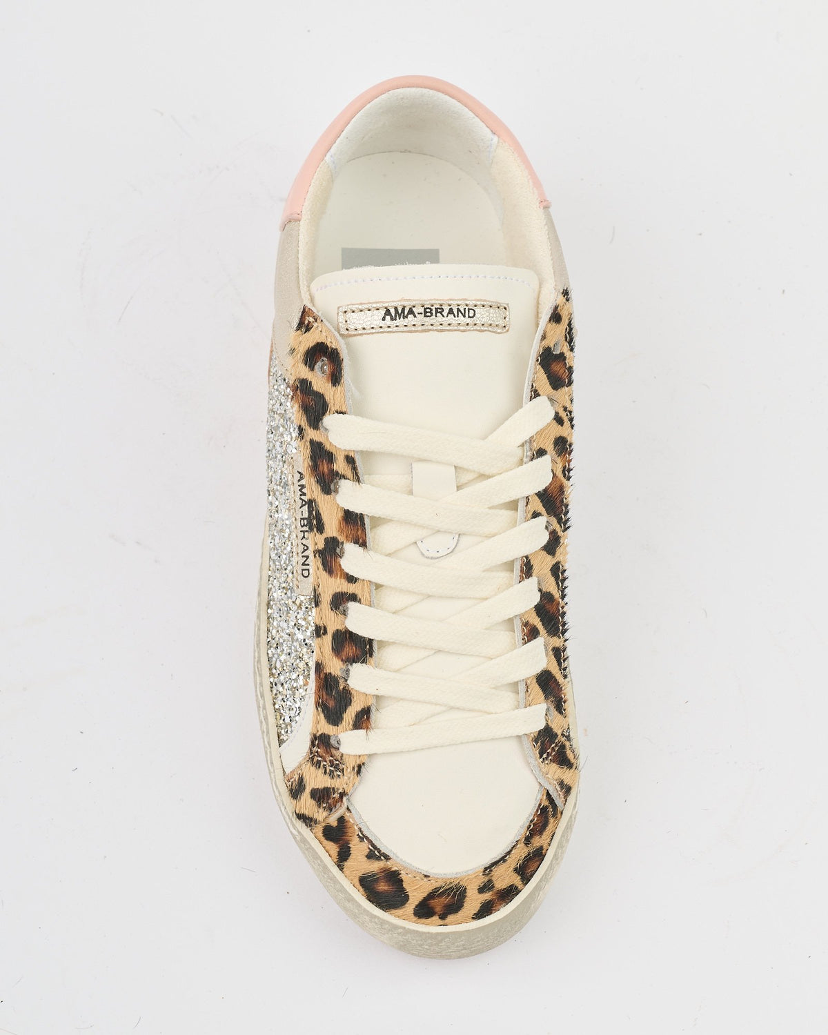 Sneaker Ama Brand glitter silver cavallino animalier