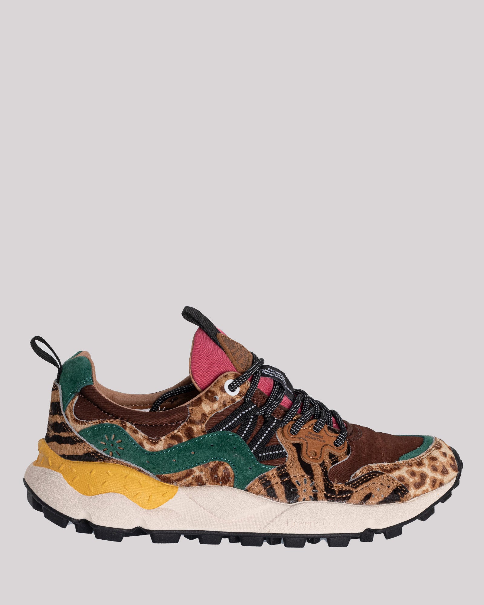 Sneaker Flower Mountain in suede Brown-Multi