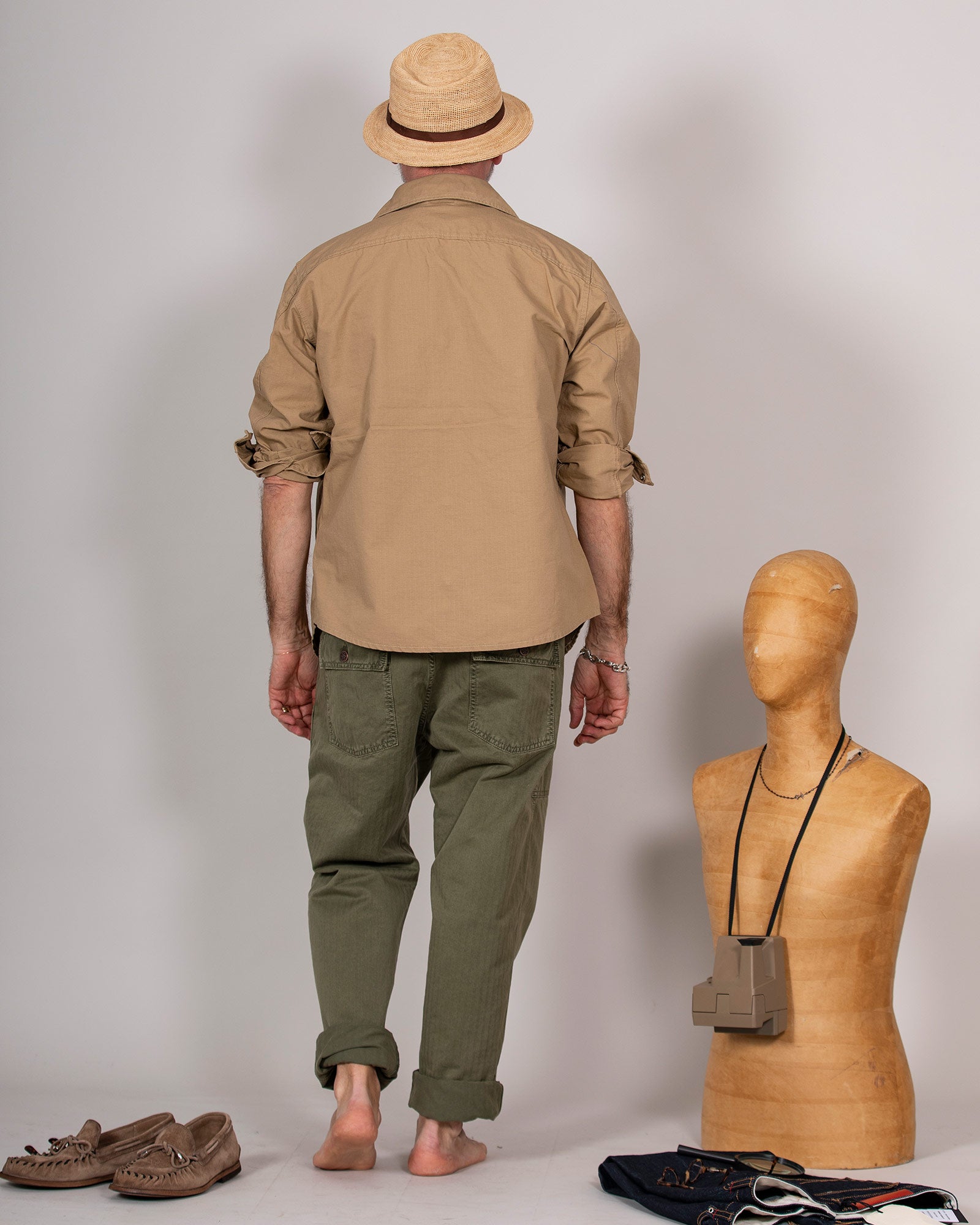 Giacca camicia Manifatture Ceccarelli in cotone cammello