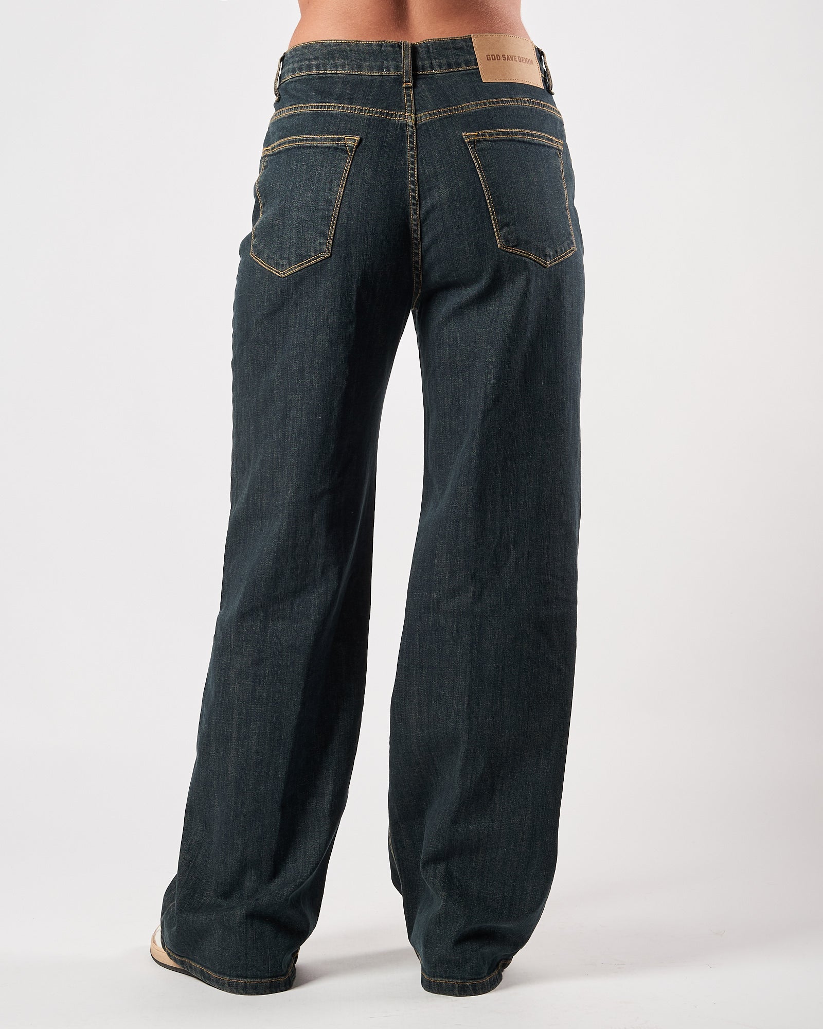 Jeans God Save Denim largo lavato