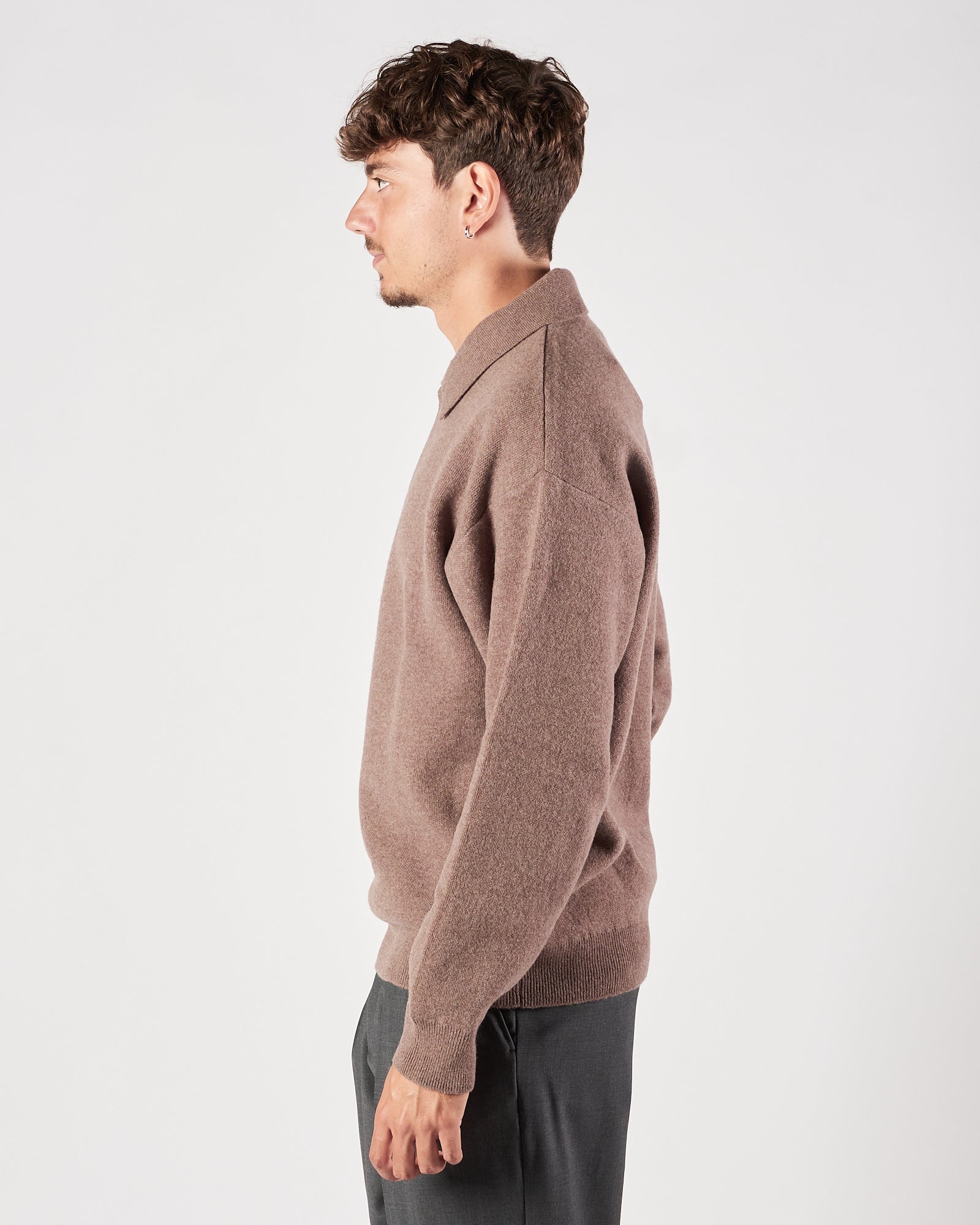 Polo Daniele Fiesoli in lana e cachemere tortora