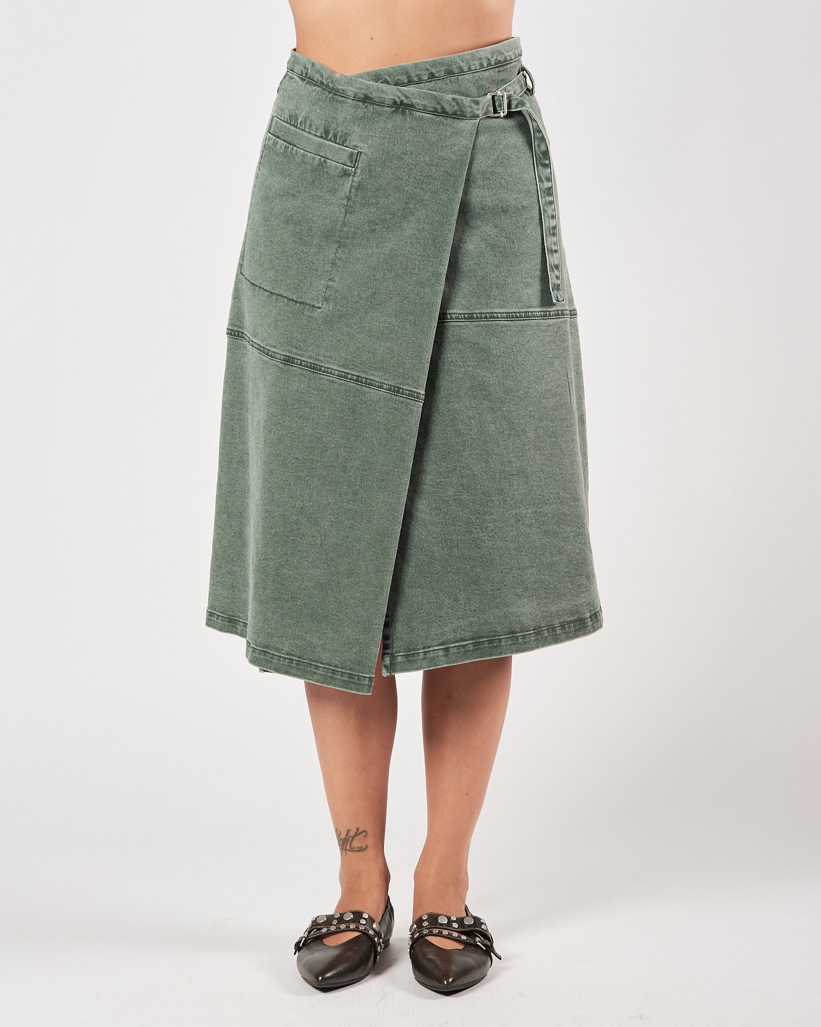 Gonna Tela9 in denim salvia