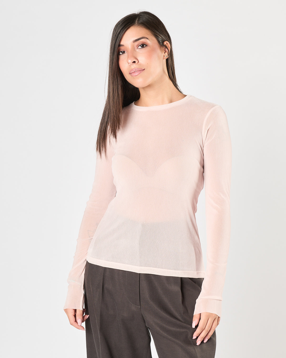 Maglia Tela9 in tulle floccato rosa